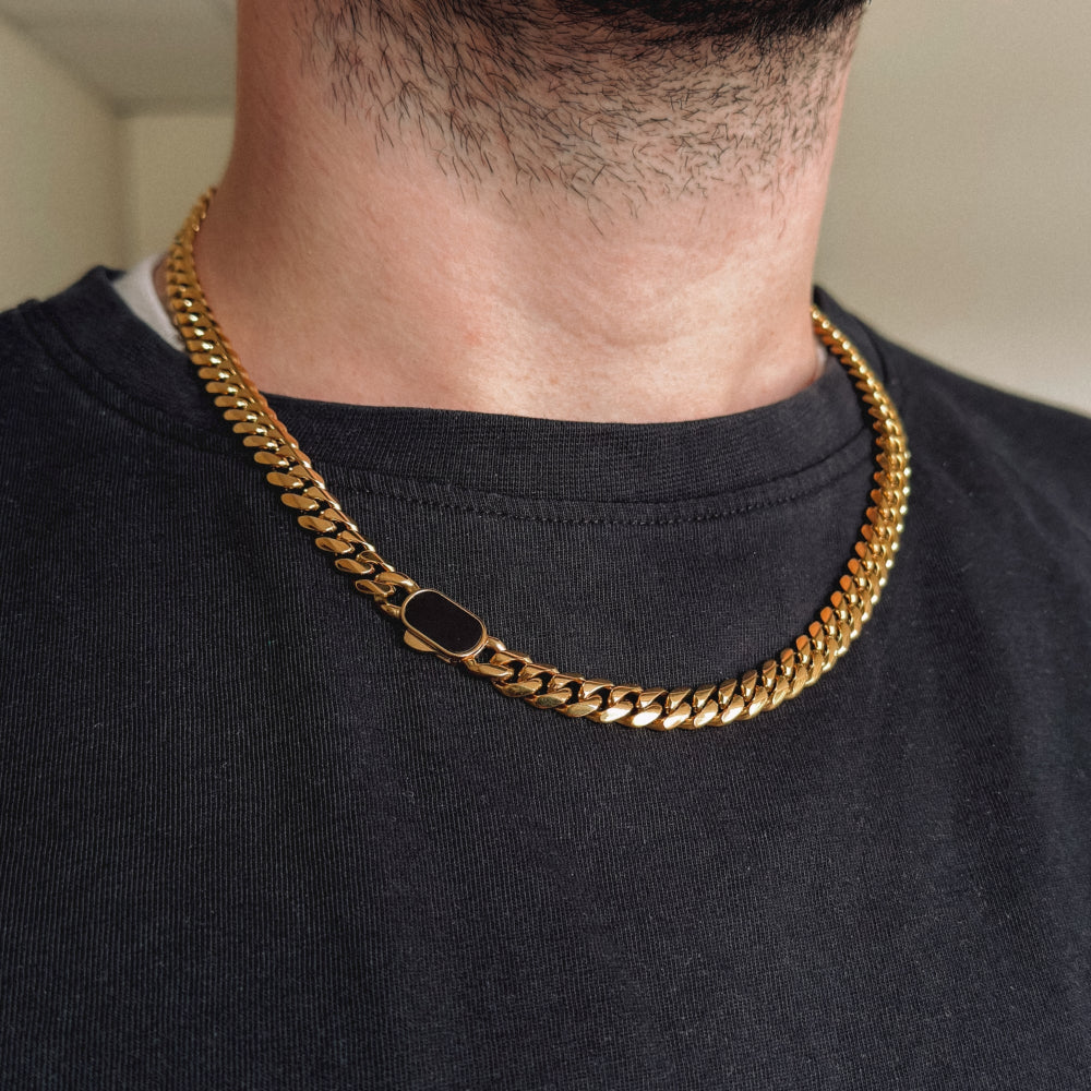 Onyx Cuban Set (8MM) - Gold