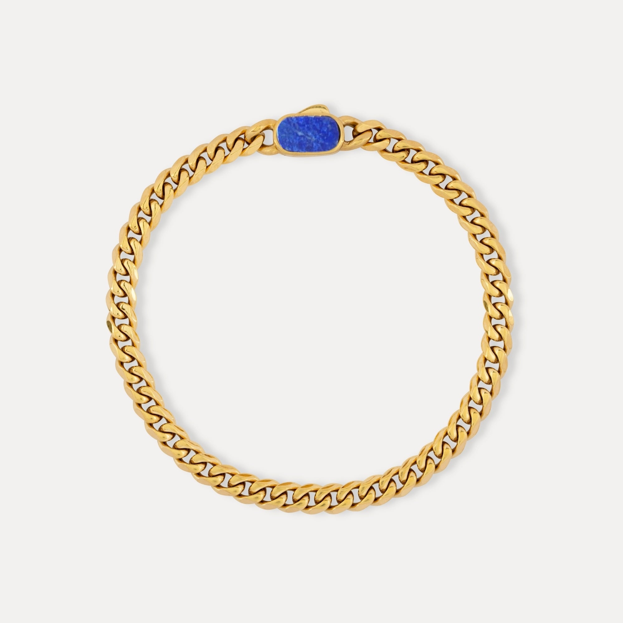 Mens Bracelet - Lapis Lazuli Cuban Bracelet For Men