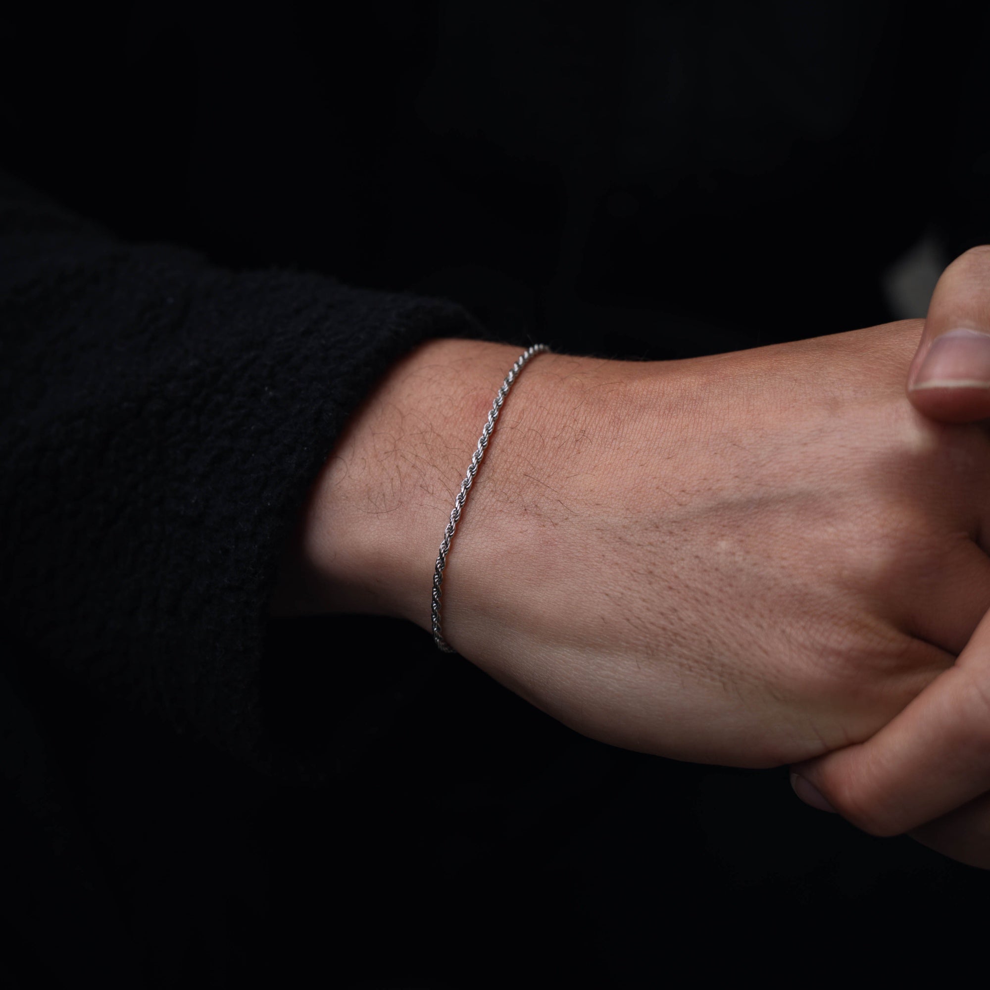 925 Sterling Silver Rope Bracelet - Mens Rope Bracelet By Twistedpendant