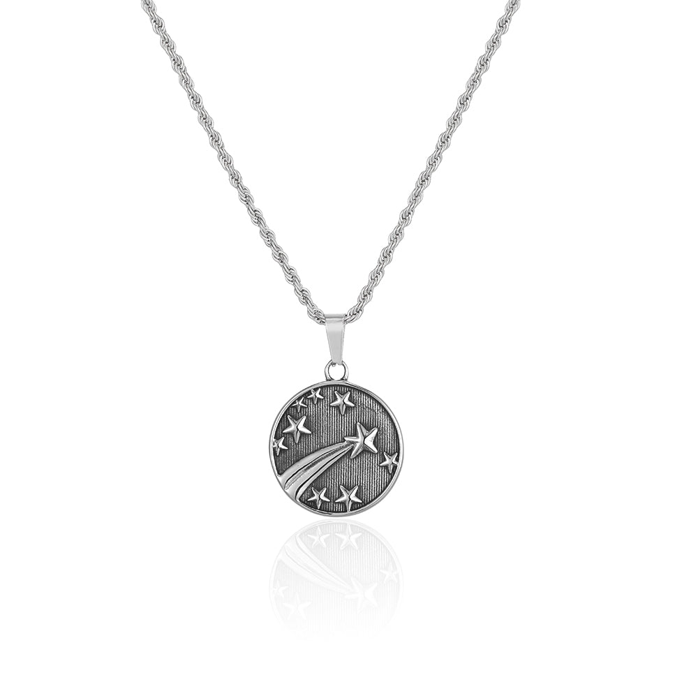 Men's Silver Shooting Star Necklace - Men's Necklace By Twistedpendant