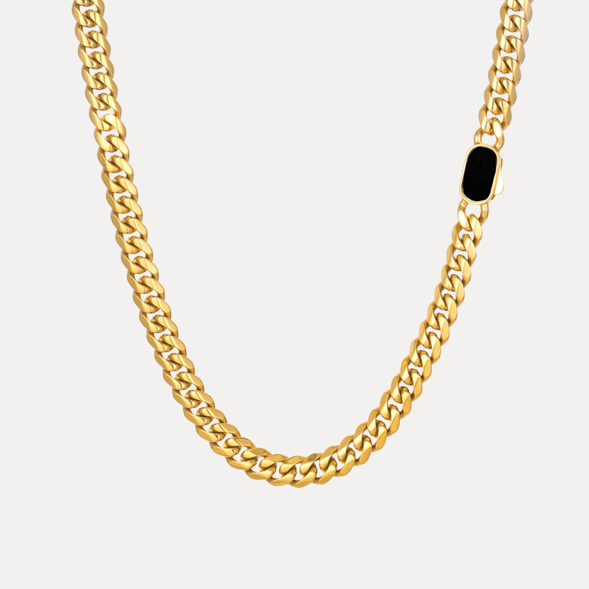 Onyx Thick Cuban Chain (8MM) - Gold