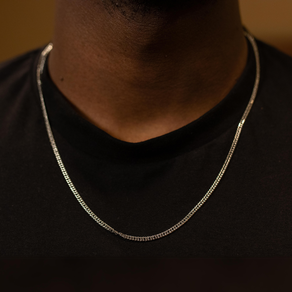 Silver Flat Cuban Chain (3MM) For Men - Multiple Sizes | Twistedpendant