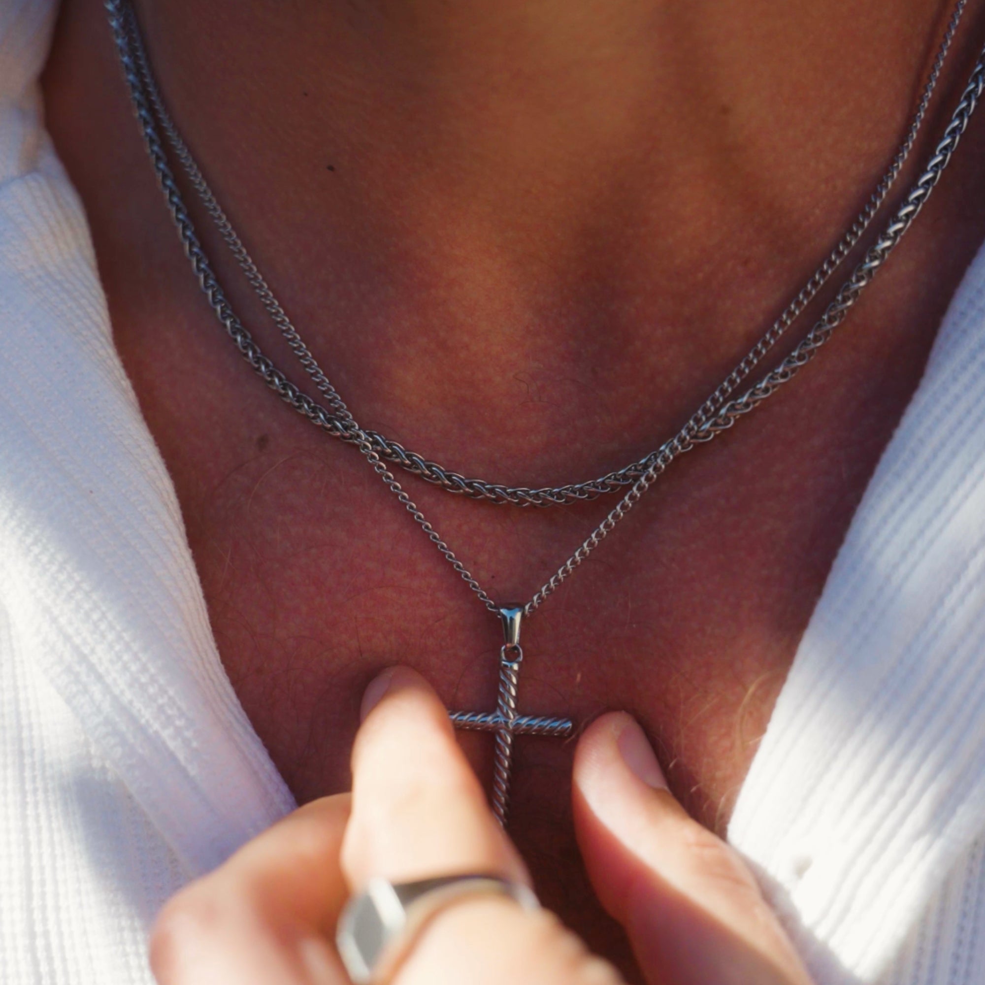 Cross - Spiral (Silver)