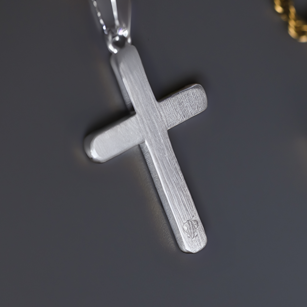 Men's Silver Cross Pendant Necklace - Men's Silver Necklace | Twistedpendant