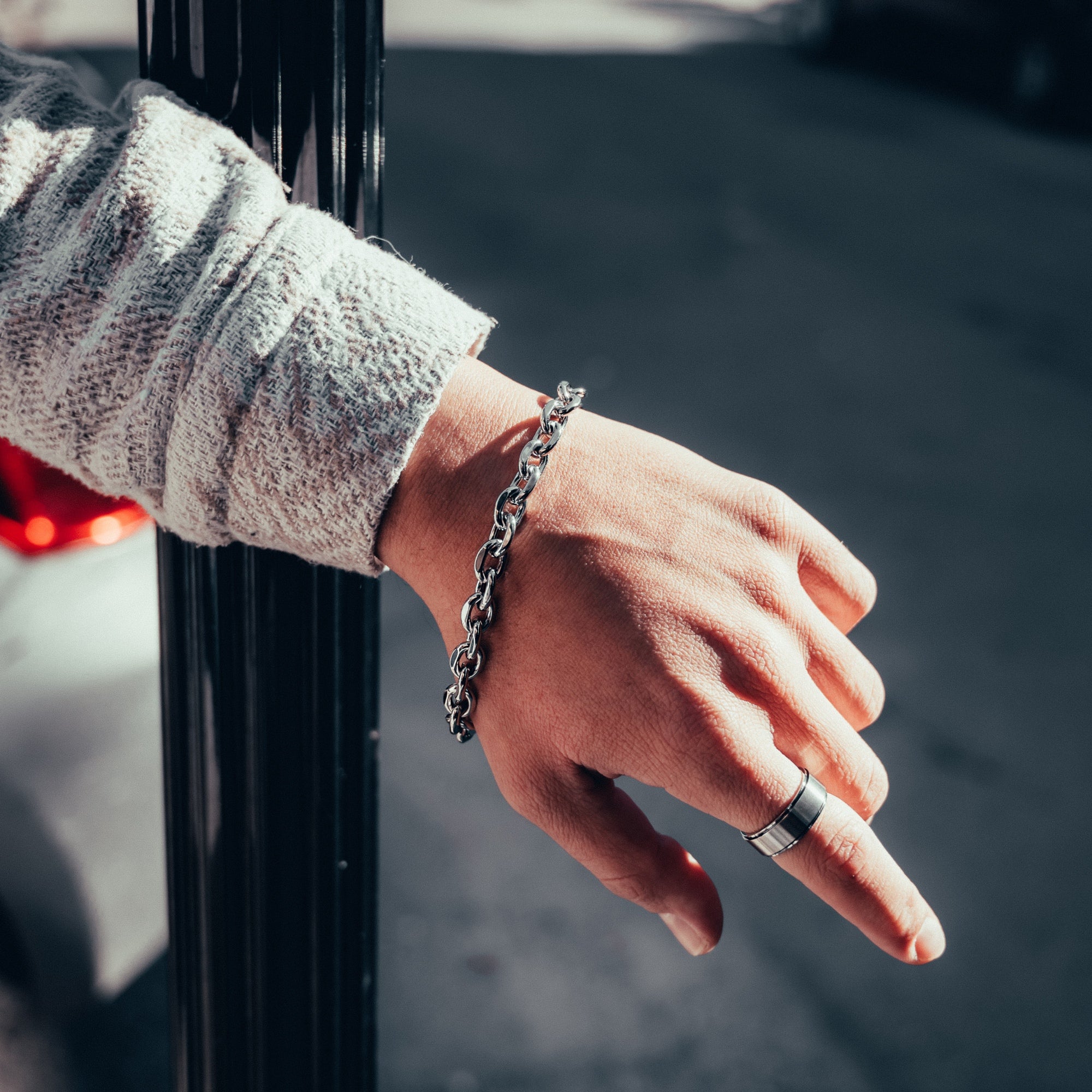 Silver Chunky Bracelet Chain - Mens Bracelets By Twistedpendant