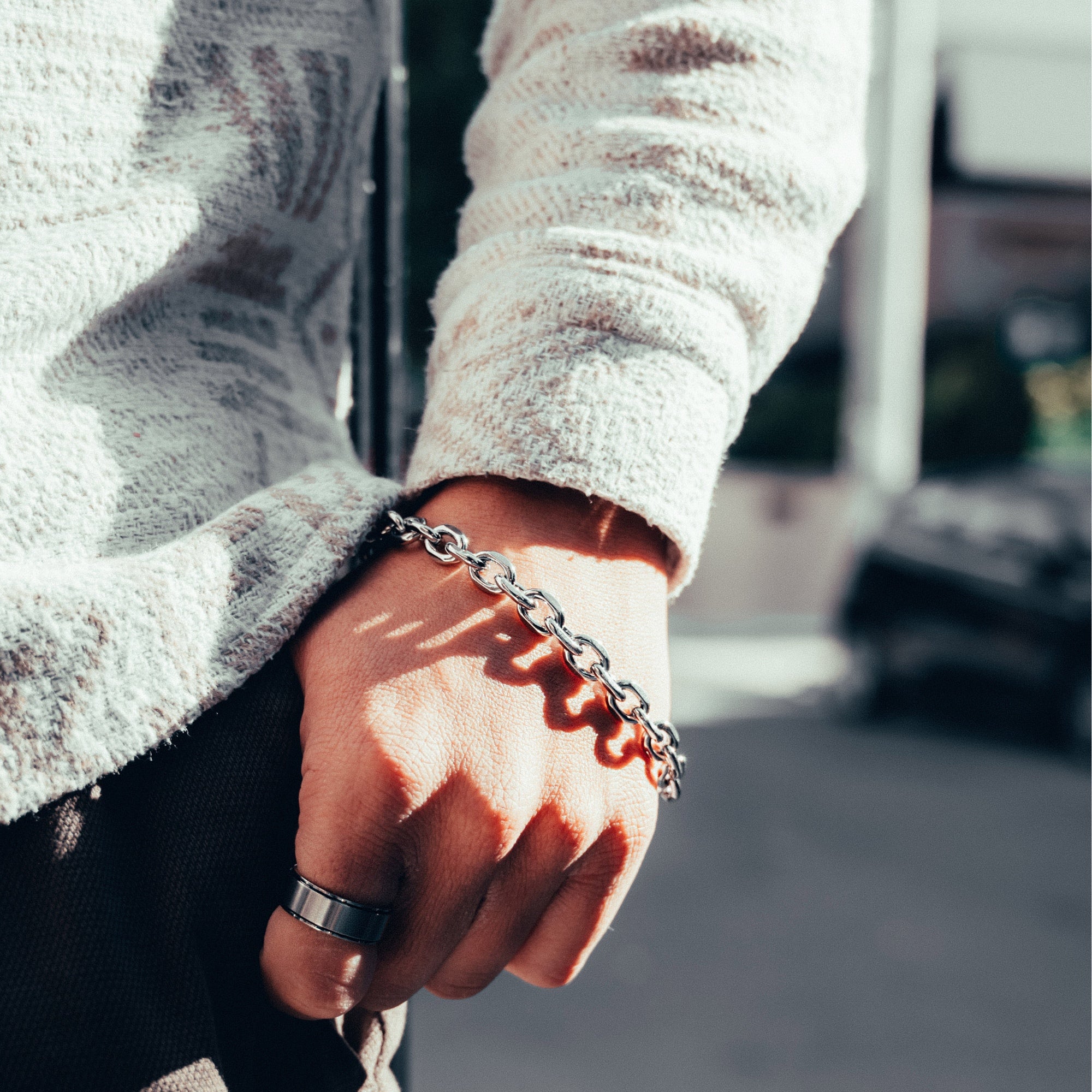 Silver Chunky Bracelet Chain - Mens Bracelets By Twistedpendant