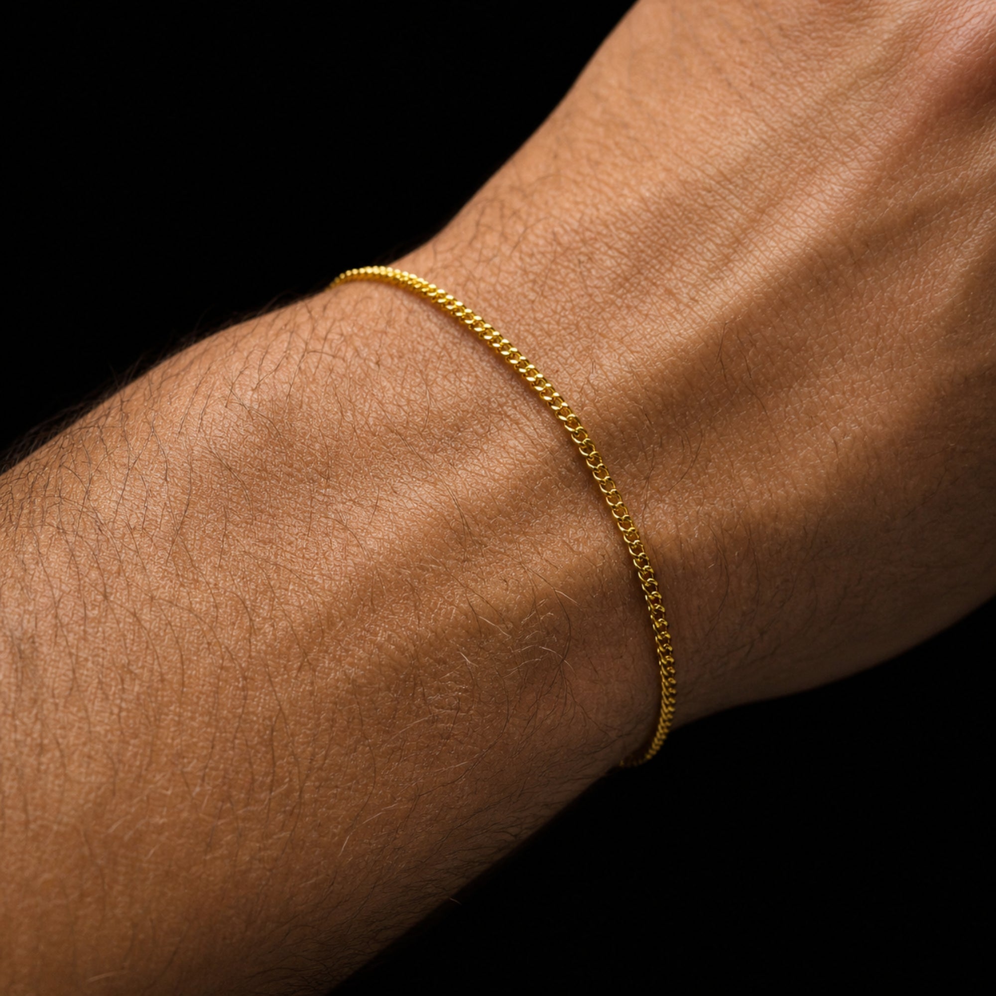 Gold Thin Cuban Bracelet (1.5MM)