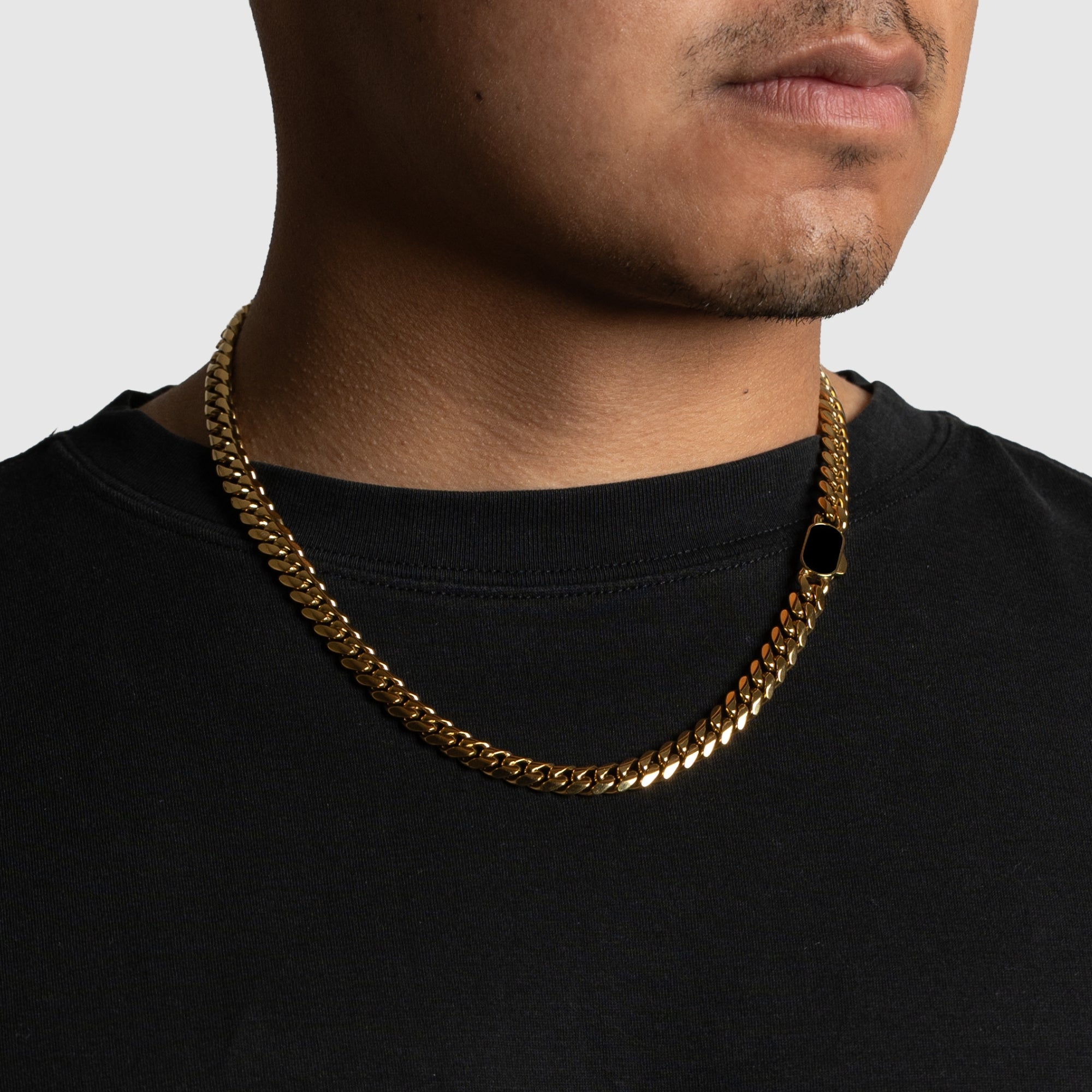 Onyx Thick Cuban Chain (8MM) - Gold