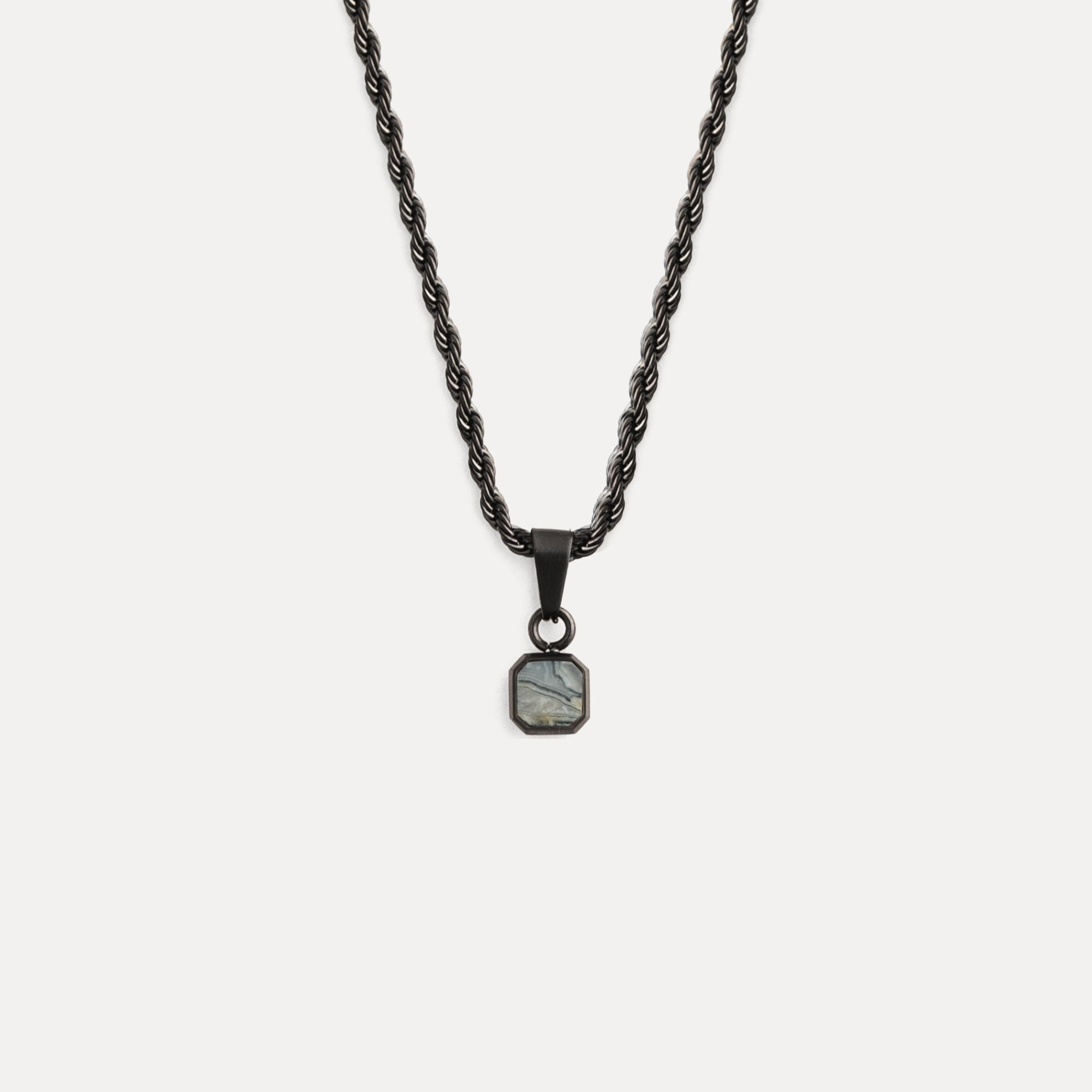 Necklace with a pendant on a white background