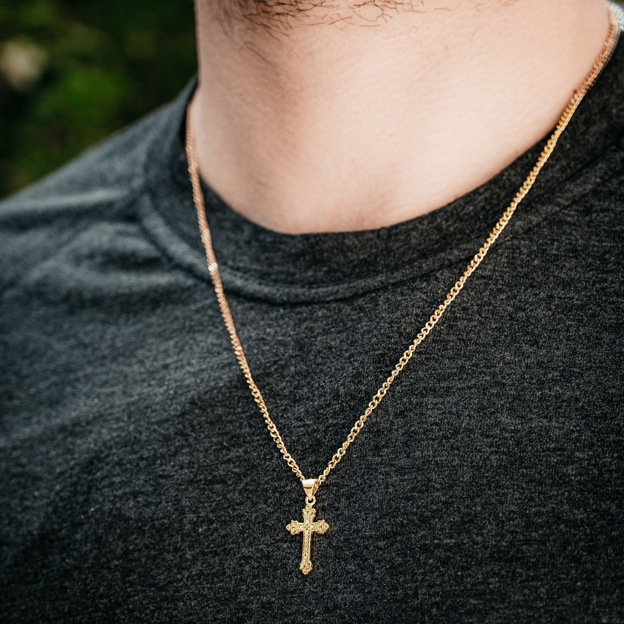 Mini Vintage Cross Pendant Necklace - Cross Necklace Men By Twistedpendant