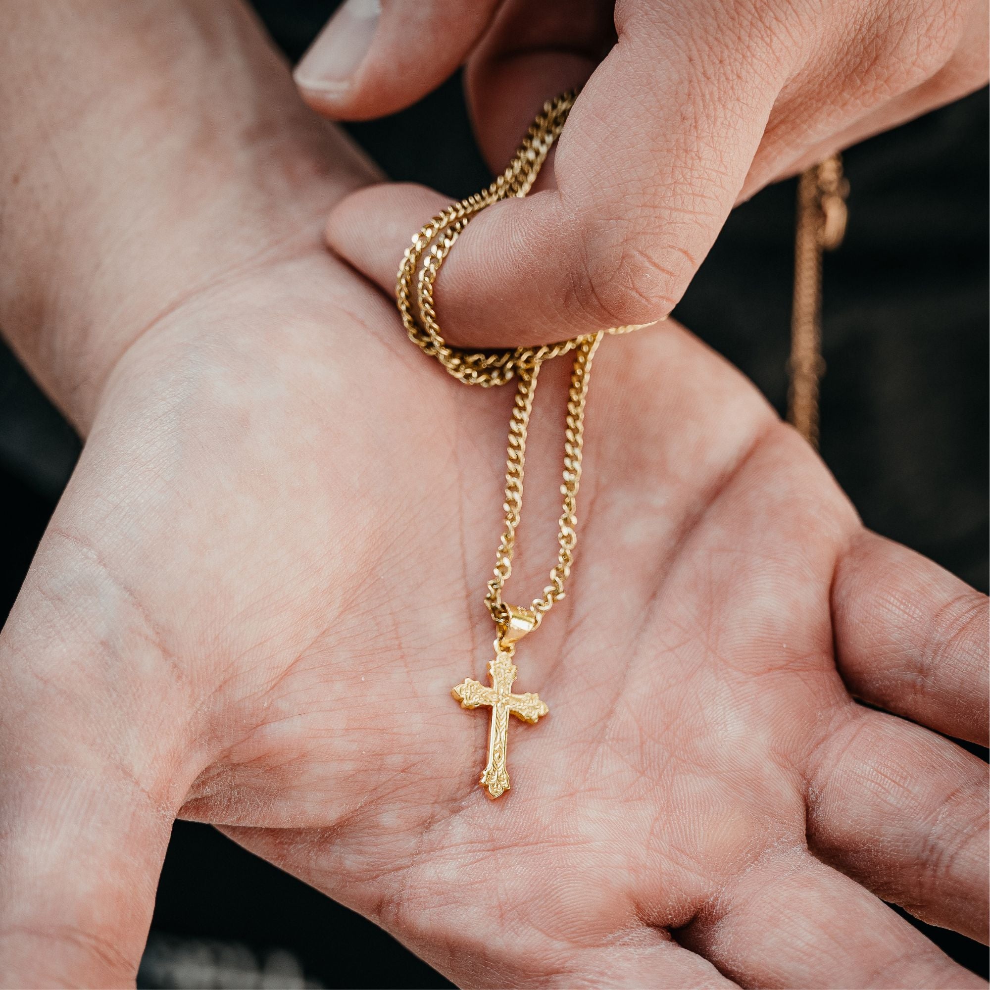 Mini Vintage Cross Pendant Necklace - Cross Necklace Men By Twistedpendant