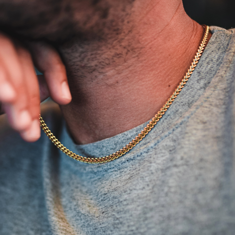 18k Gold Franco Chain (4MM) - Mens Gold Chains | Twistedpendant