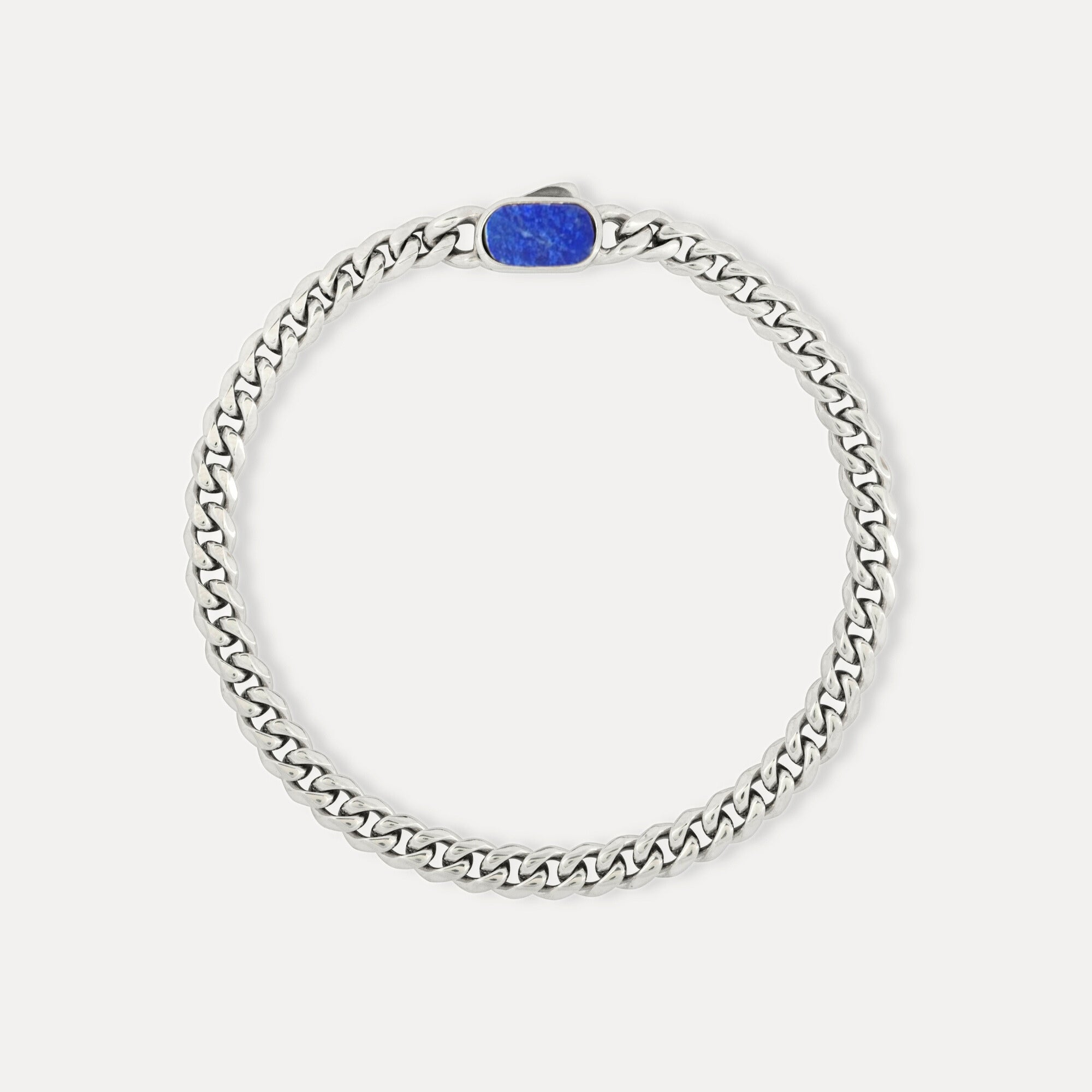 Mens Bracelet - Lapis Lazuli Cuban Bracelet For Men
