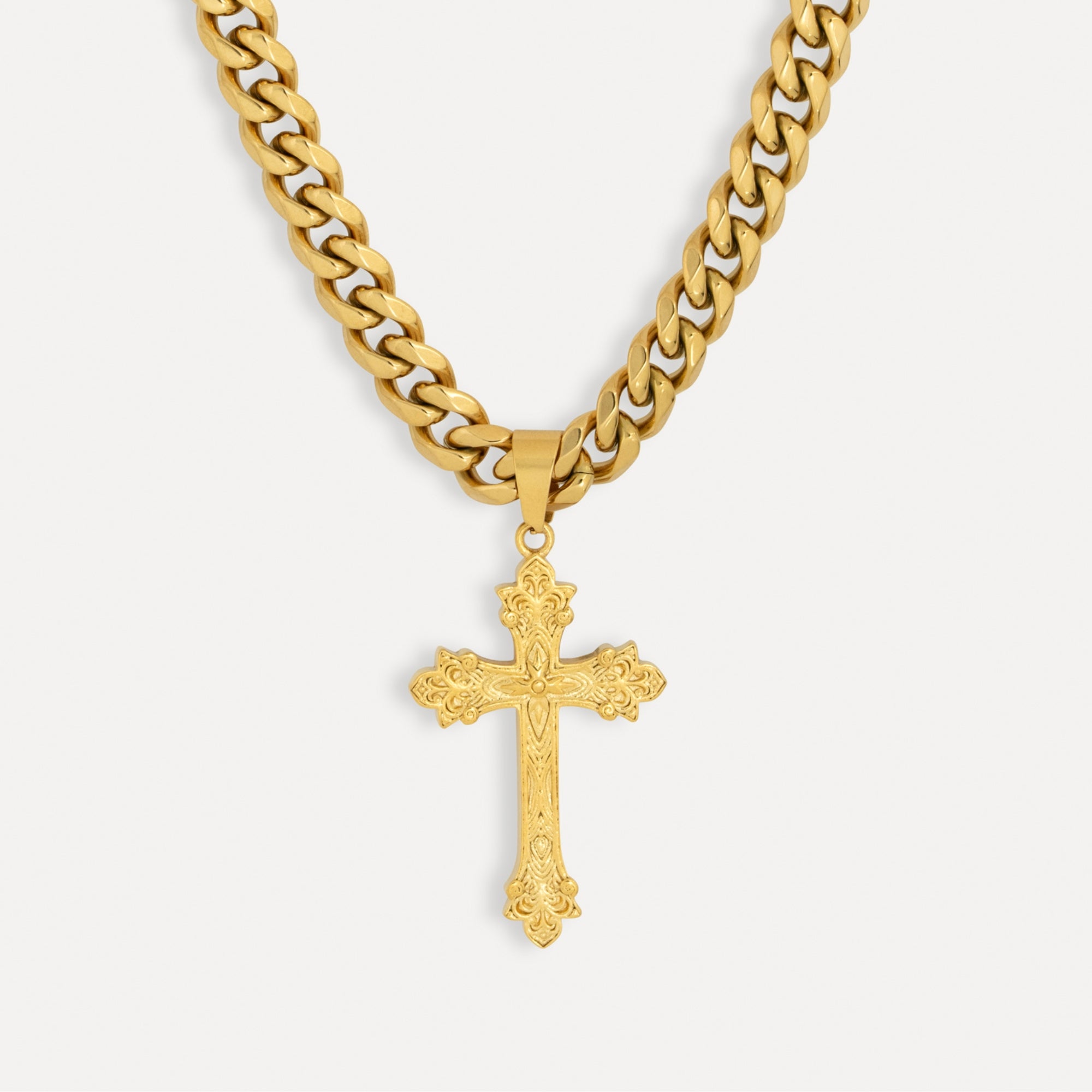 Vintage Cross X 8MM Cuban - Silver