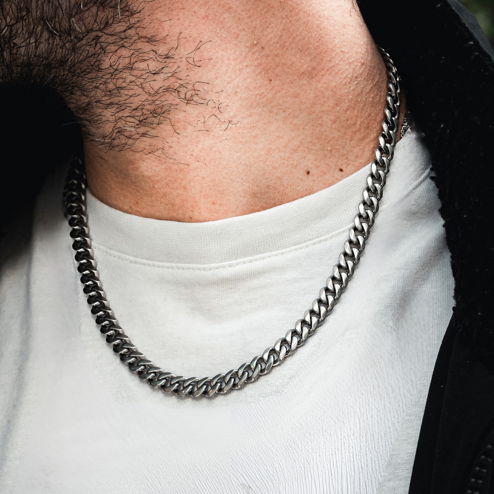 Thick Silver Matte Cuban Chain (8MM) - Mens Necklace By Twistedpendant