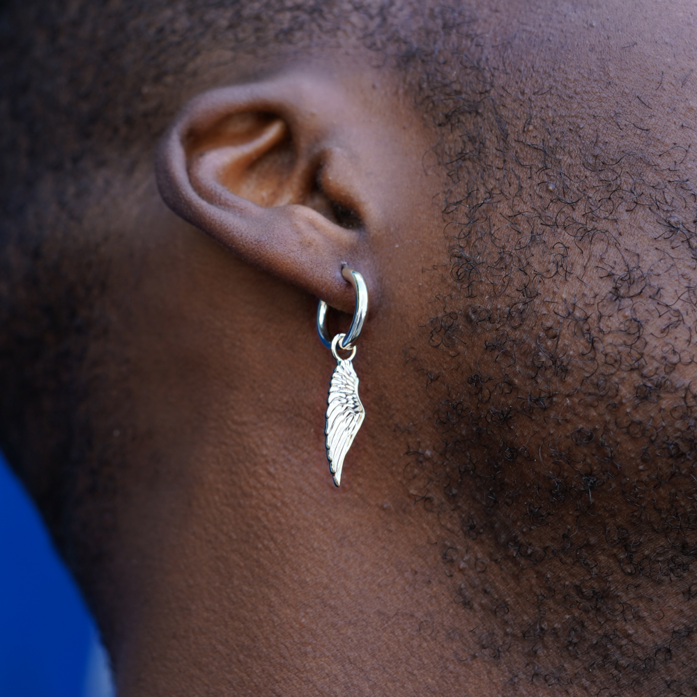 925 Silver Wing Mens | Dangle Earring - Twistedpendant