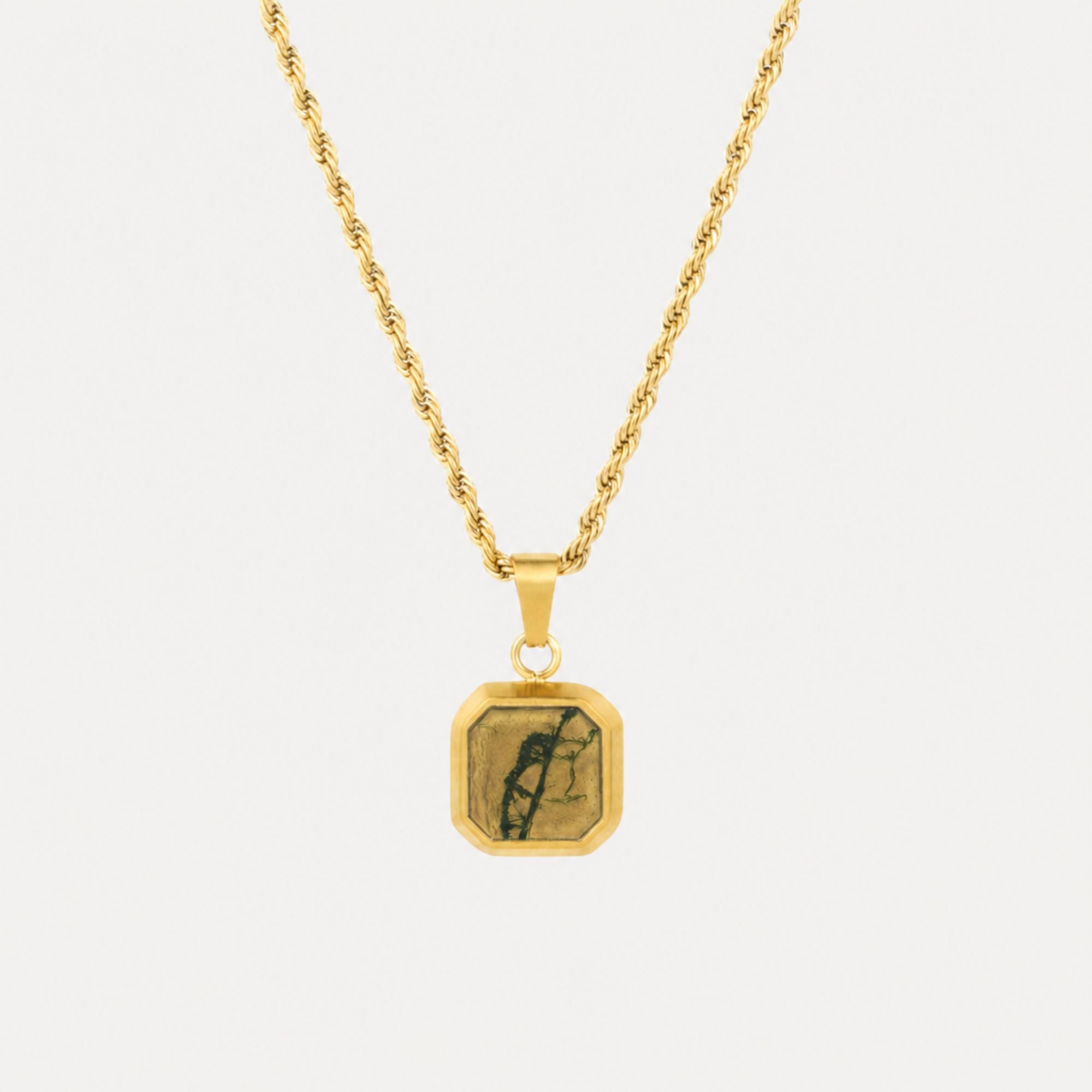 Moss Agate - Gold