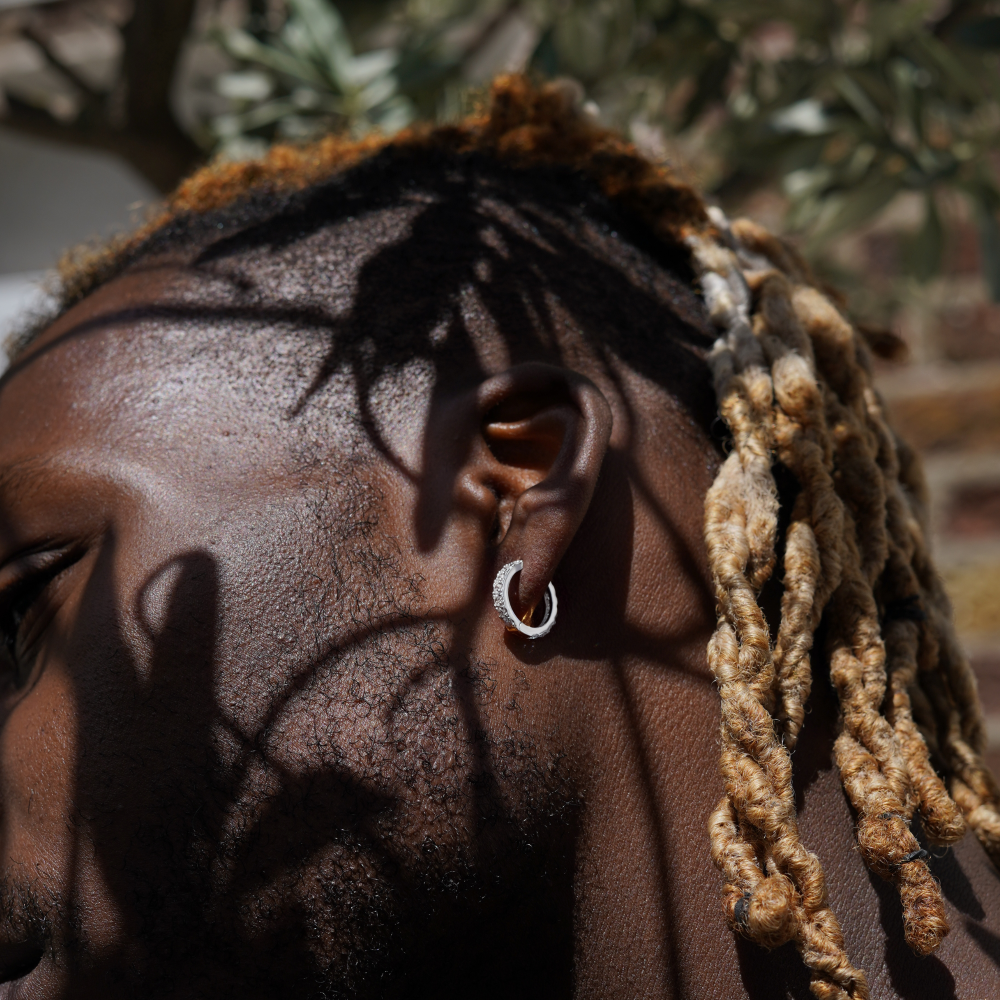 Mens Diamond Hoop Earrings | Mens Silver Earrings - Twistedpendant