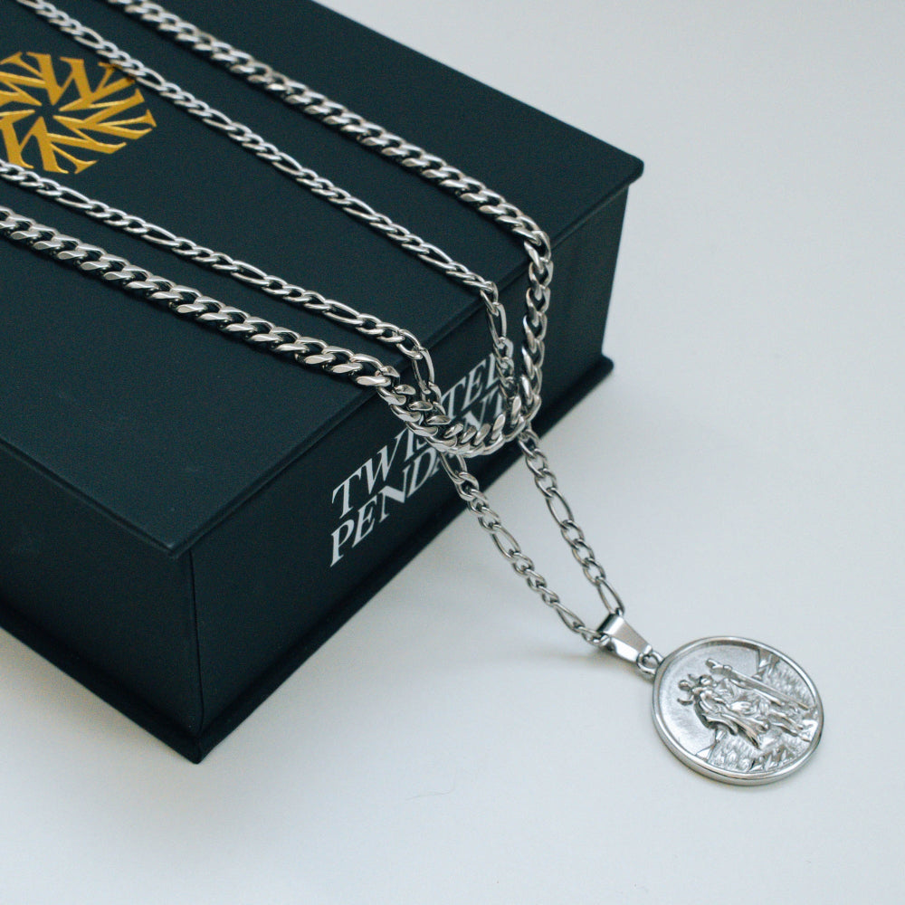 St Christopher Pendant Necklace Set - By Twistedpendant