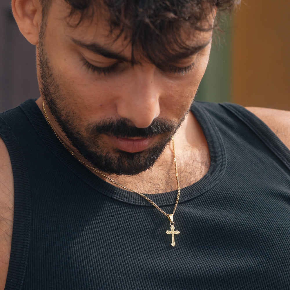 Micro Vintage Cross - Gold