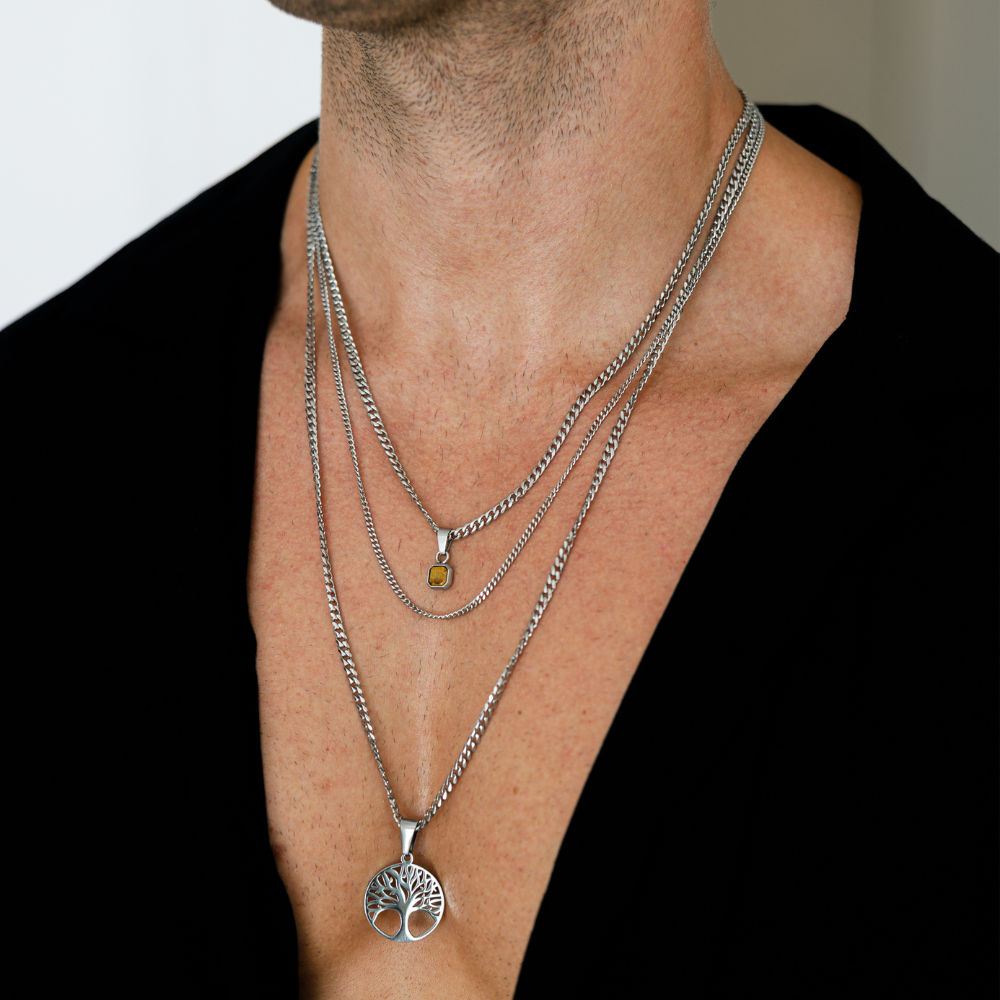 Men s Silver Tree Of Life Pendant Men s Silver Necklace