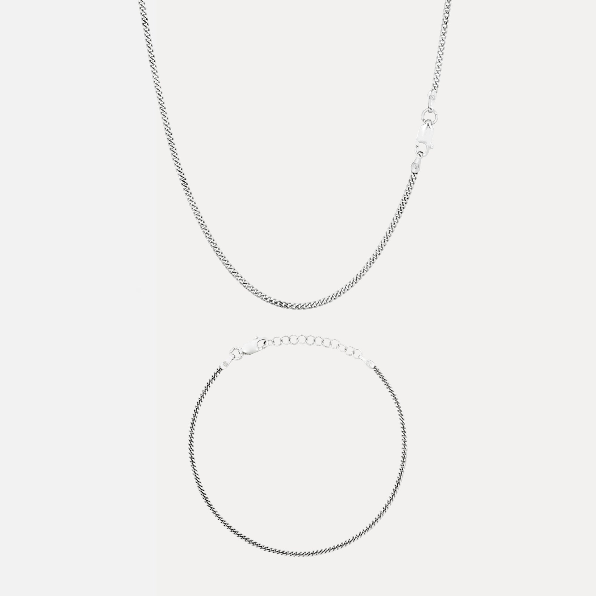 Italian 925 Cuban Set (2MM) - Silver