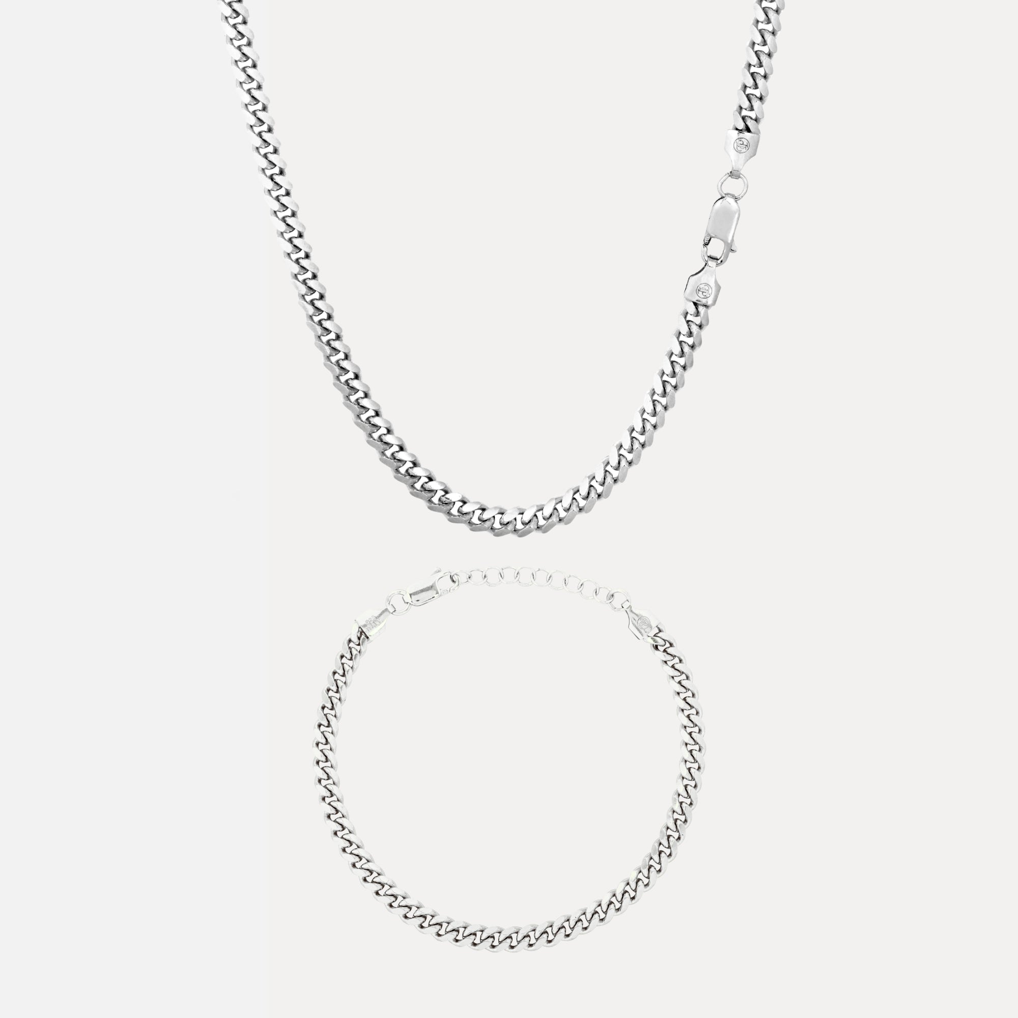 Italian 925 Cuban Set (5MM) - Silver