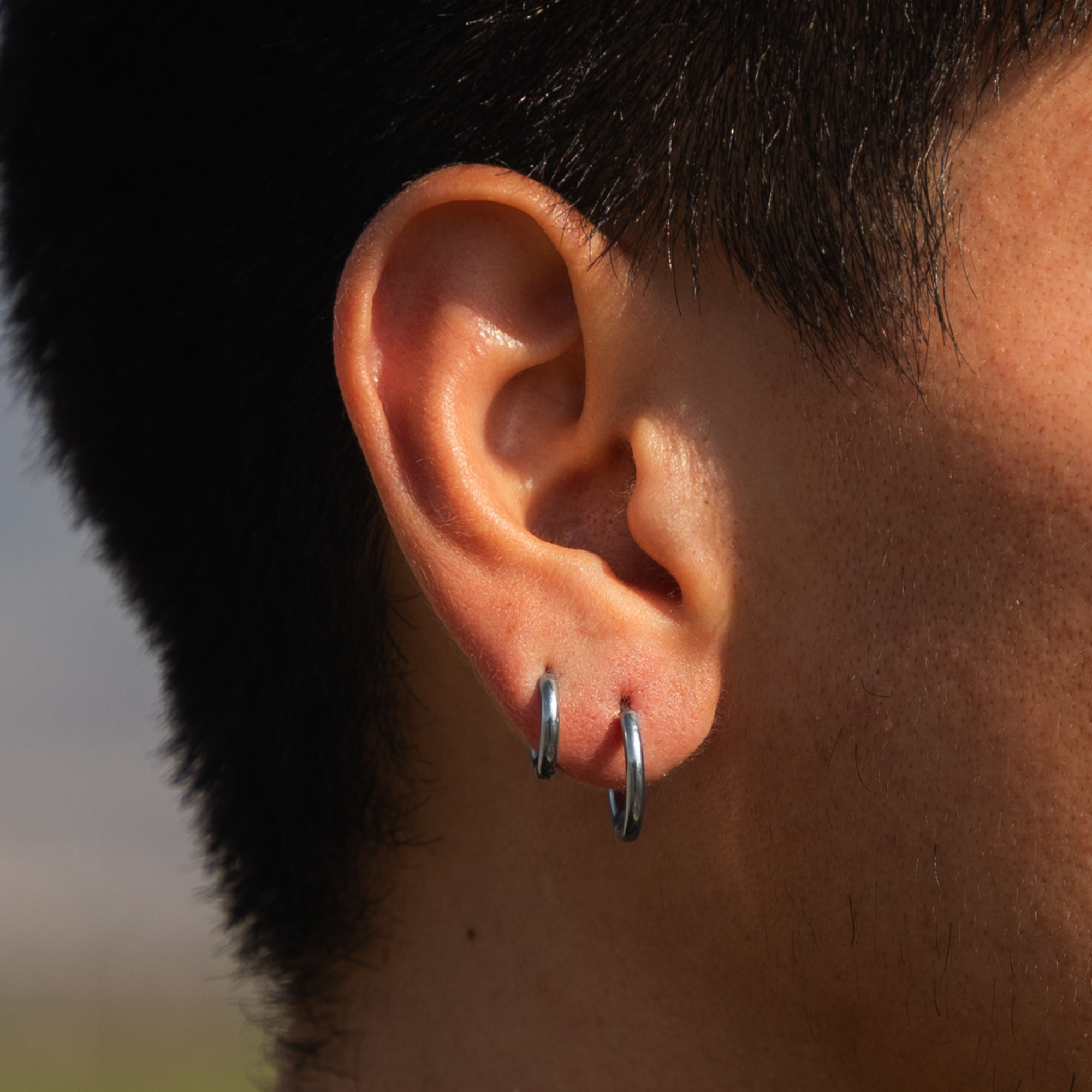 Silver Huggie Hoop Earring – Minimalist Hoop Earring for Men