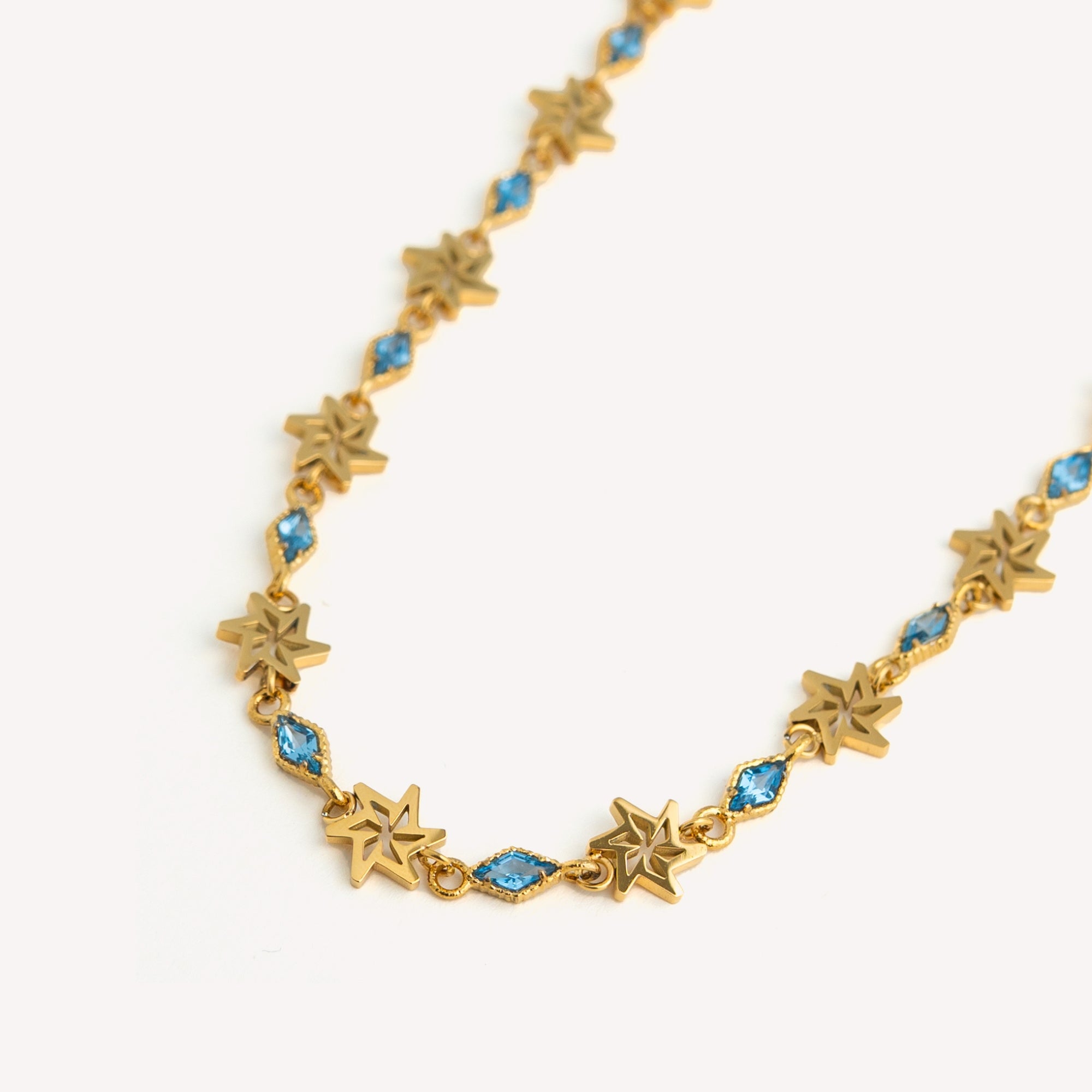 Aquamarine Chain - Gold