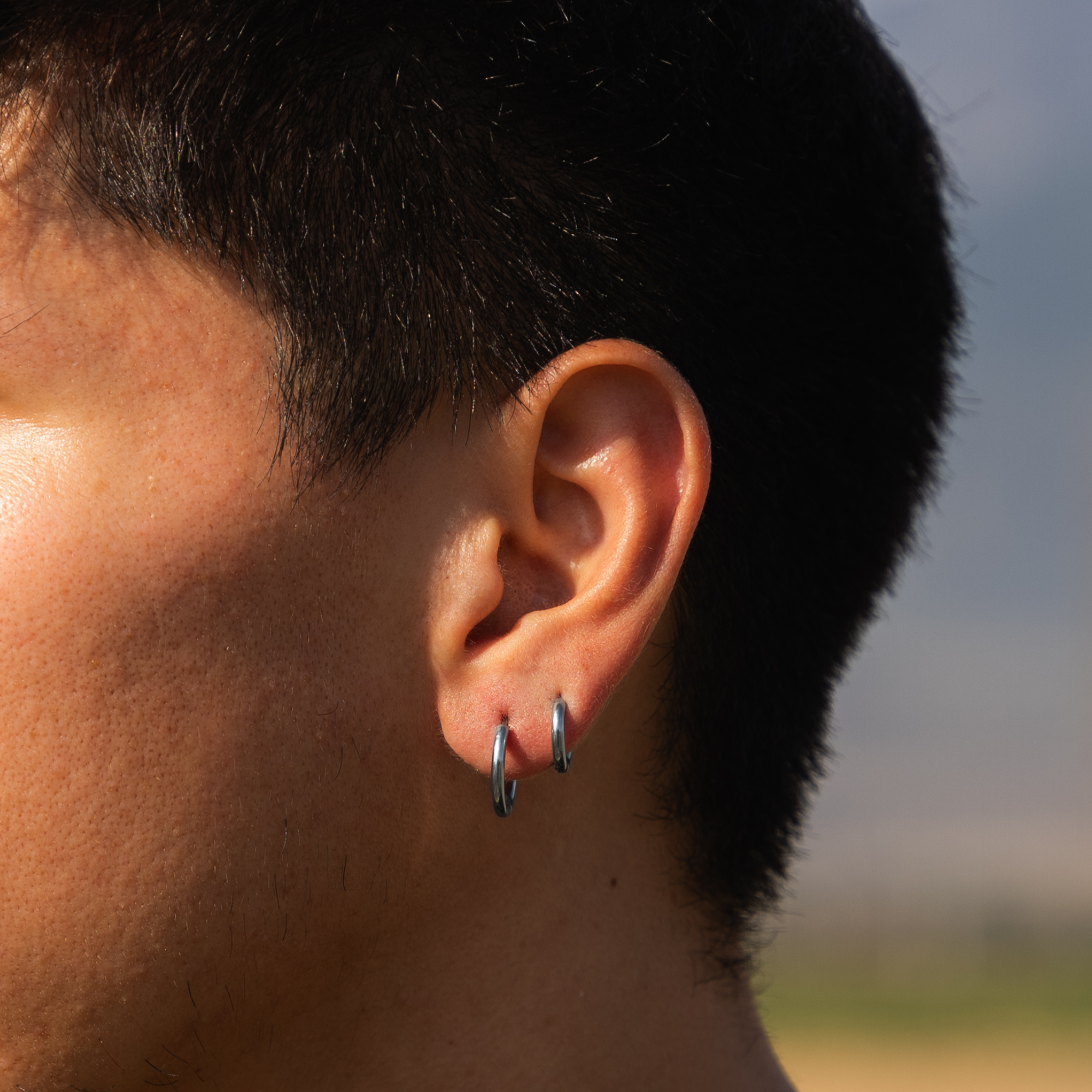 Silver Huggie Hoop Earring – Minimalist Hoop Earring for Men