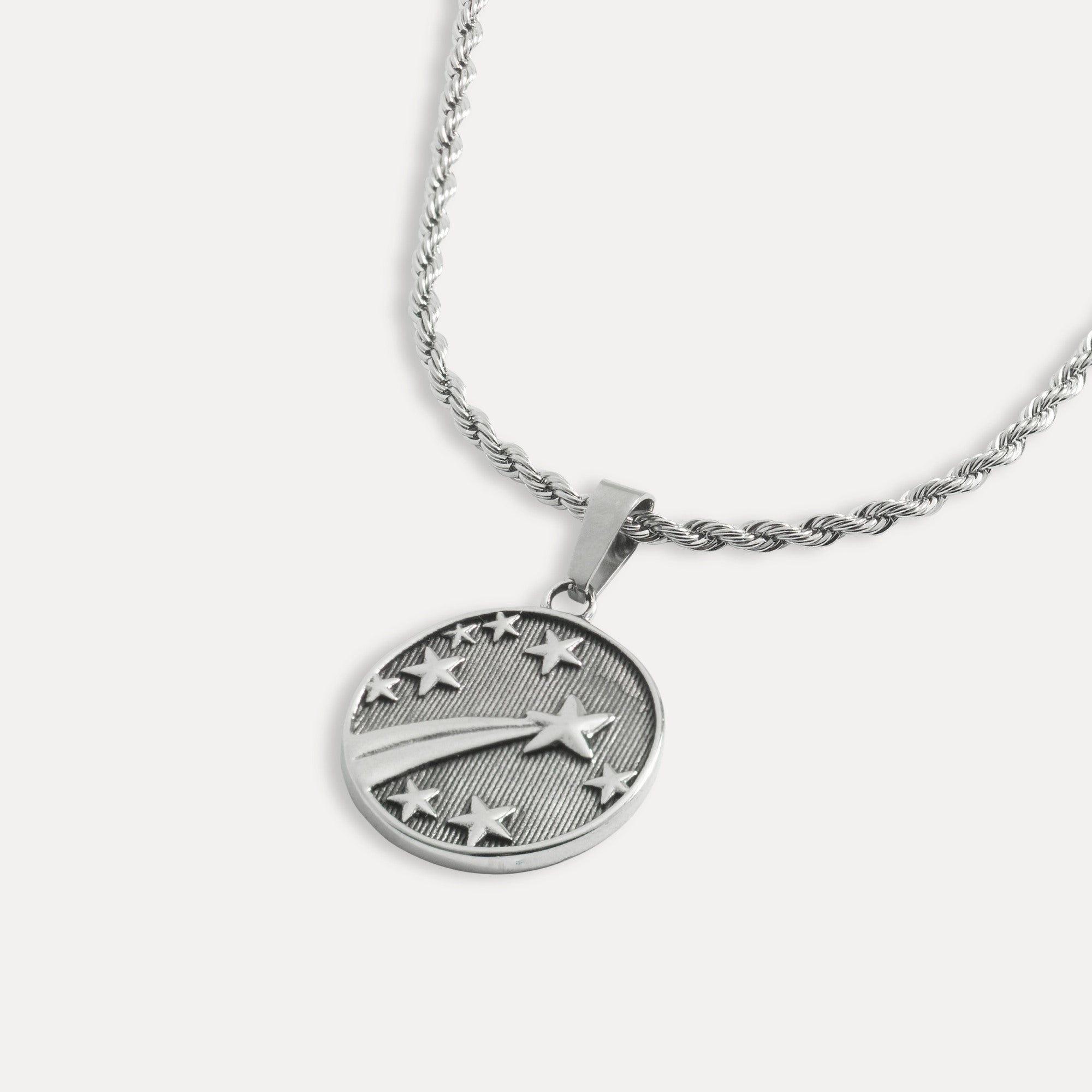 Men's Silver Shooting Star Necklace - Men's Necklace By Twistedpendant