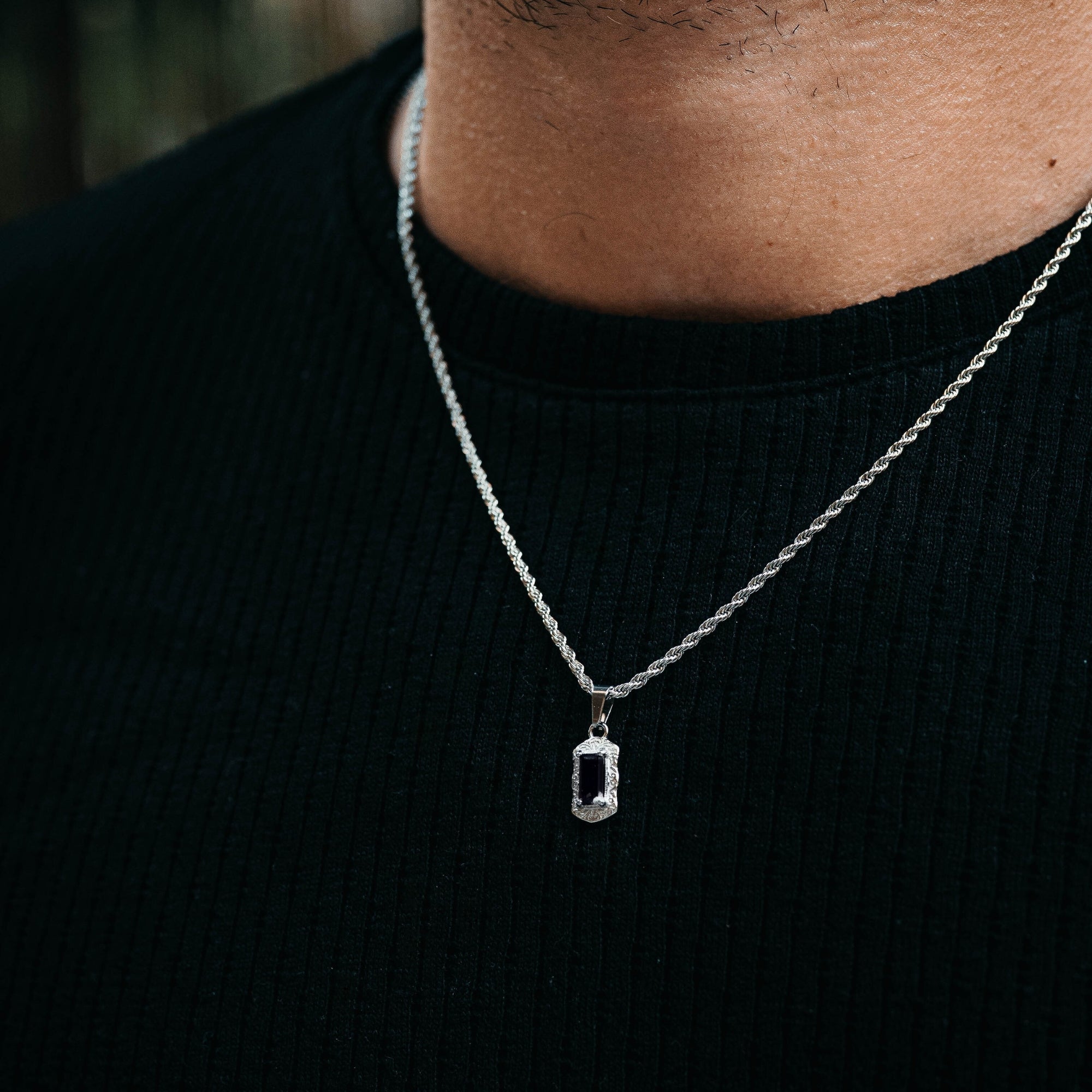 Jet Pendant - Silver
