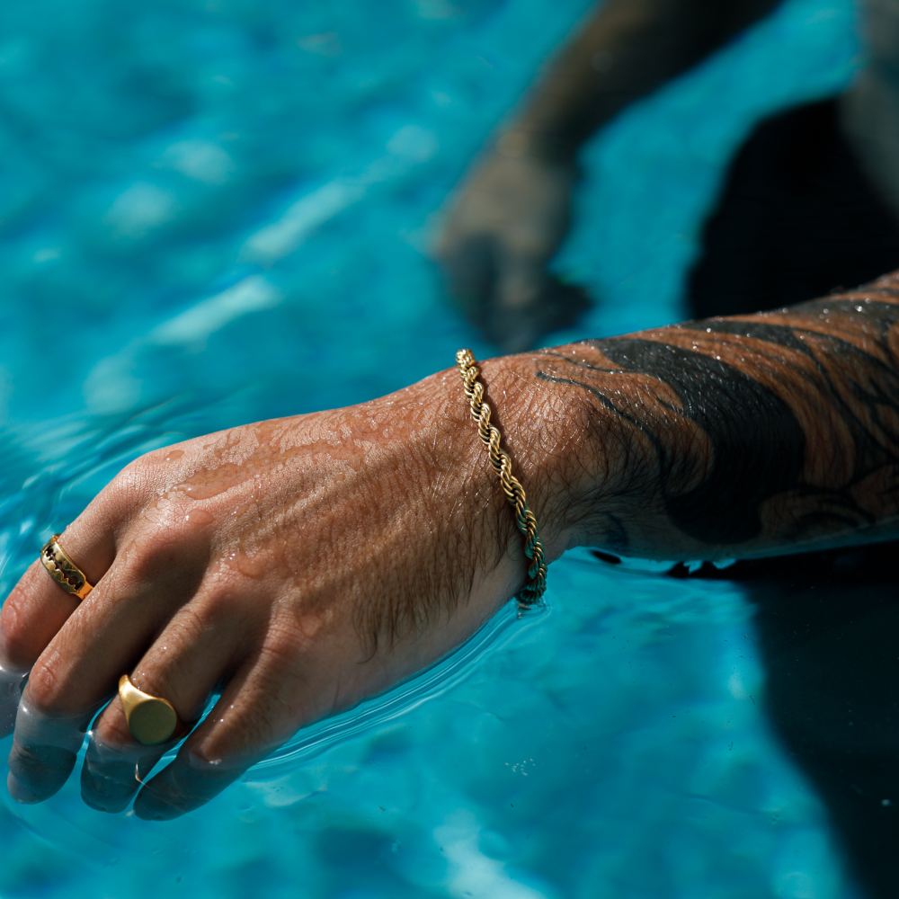 Men's Gold Rope Bracelet (8MM) - 18K Gold Bracelet For Men | Twistedpendant