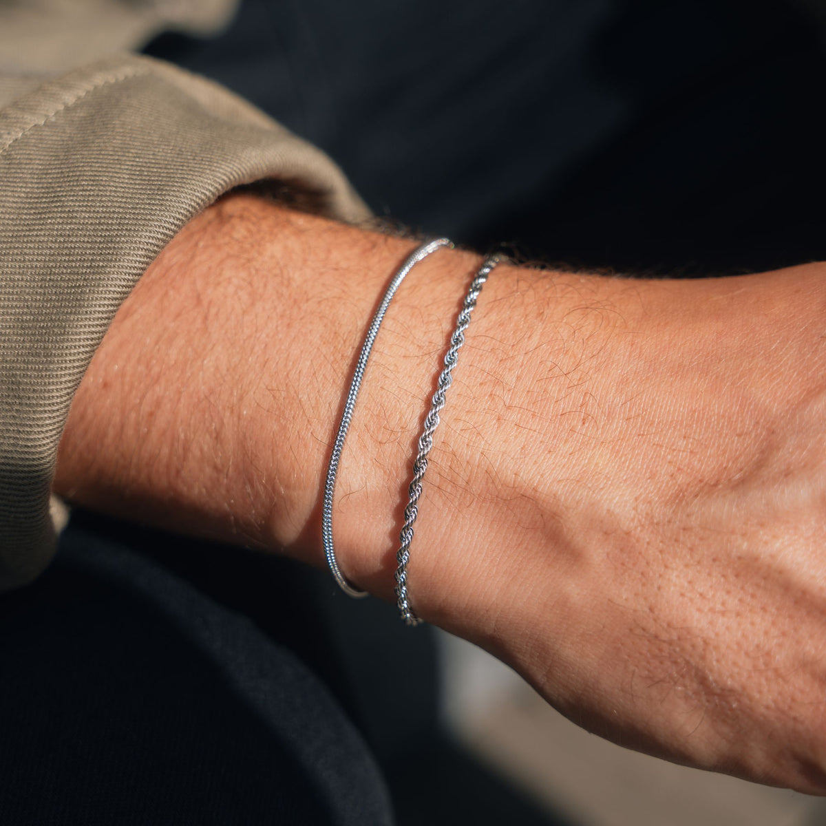 Gold Rope + Snake Stack Bracelet