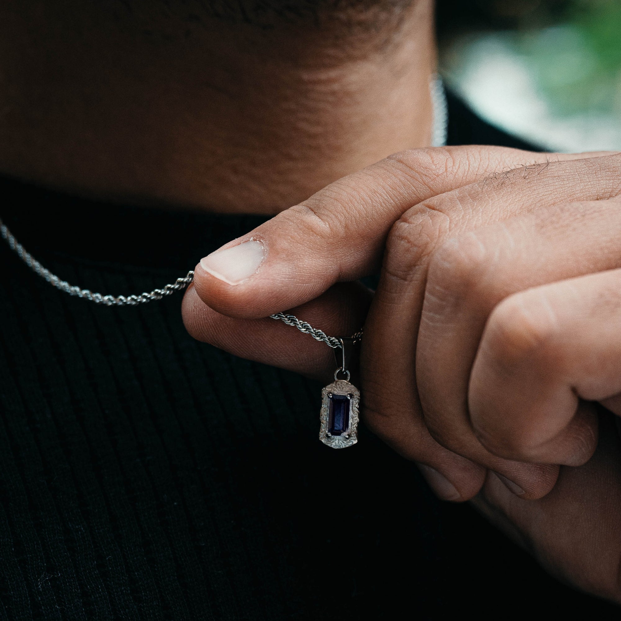 Jet Pendant - Silver