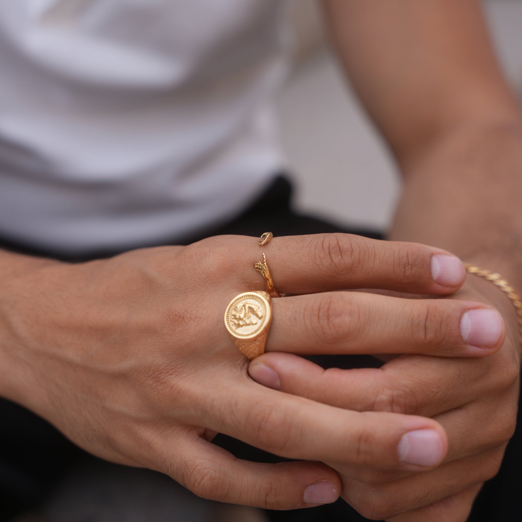 Creation Of Adam Ring - Silver