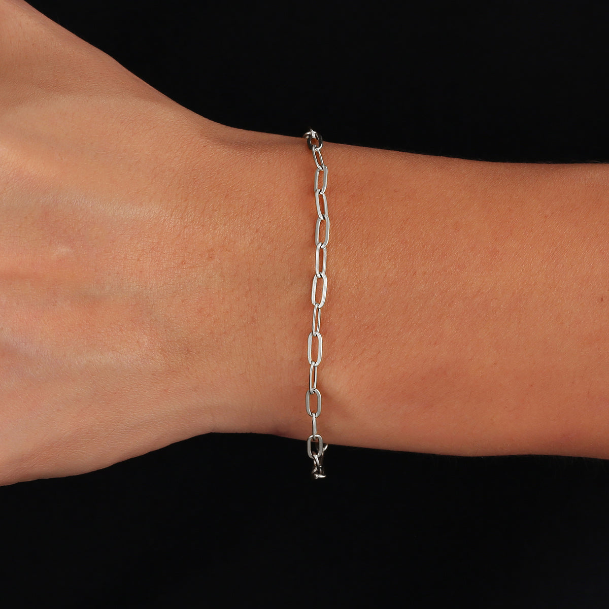 Silver Paperclip Bracelet (3MM)