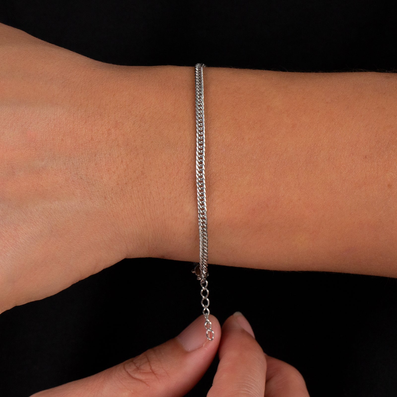 Silver Flat Cuban Bracelet (3MM)