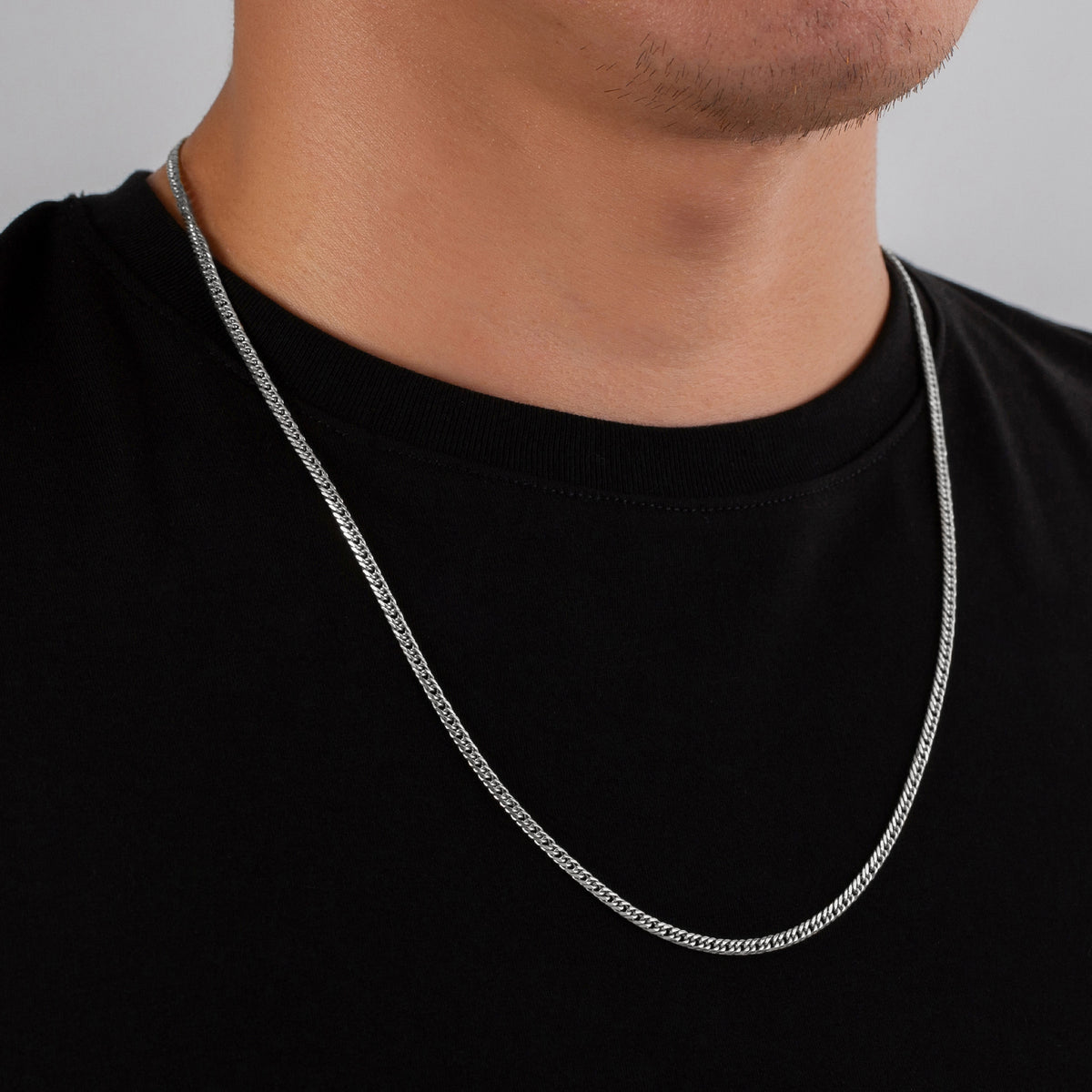 Silver Flat Cuban Chain (3MM)