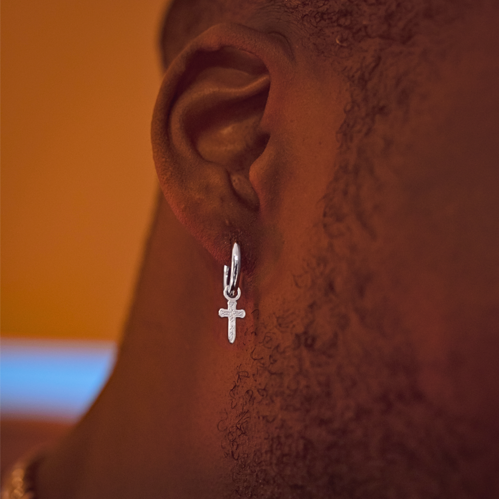 Mens Dagger Dangle Earrings - Mens Silver Dangle Earrings - By Twistedpendant
