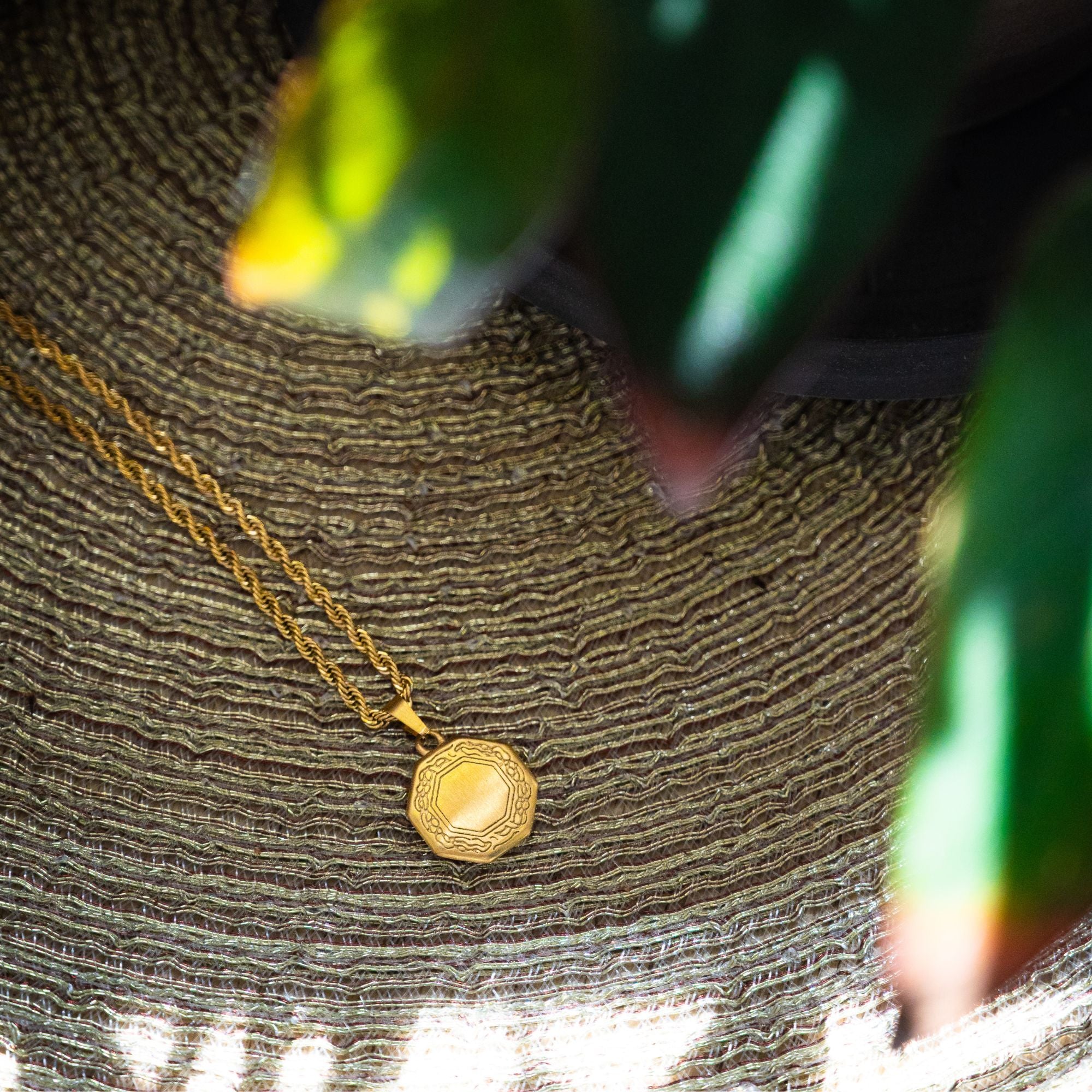 Men's Gold Octagon Pendant - Men's Small Necklace | Twistedpendant