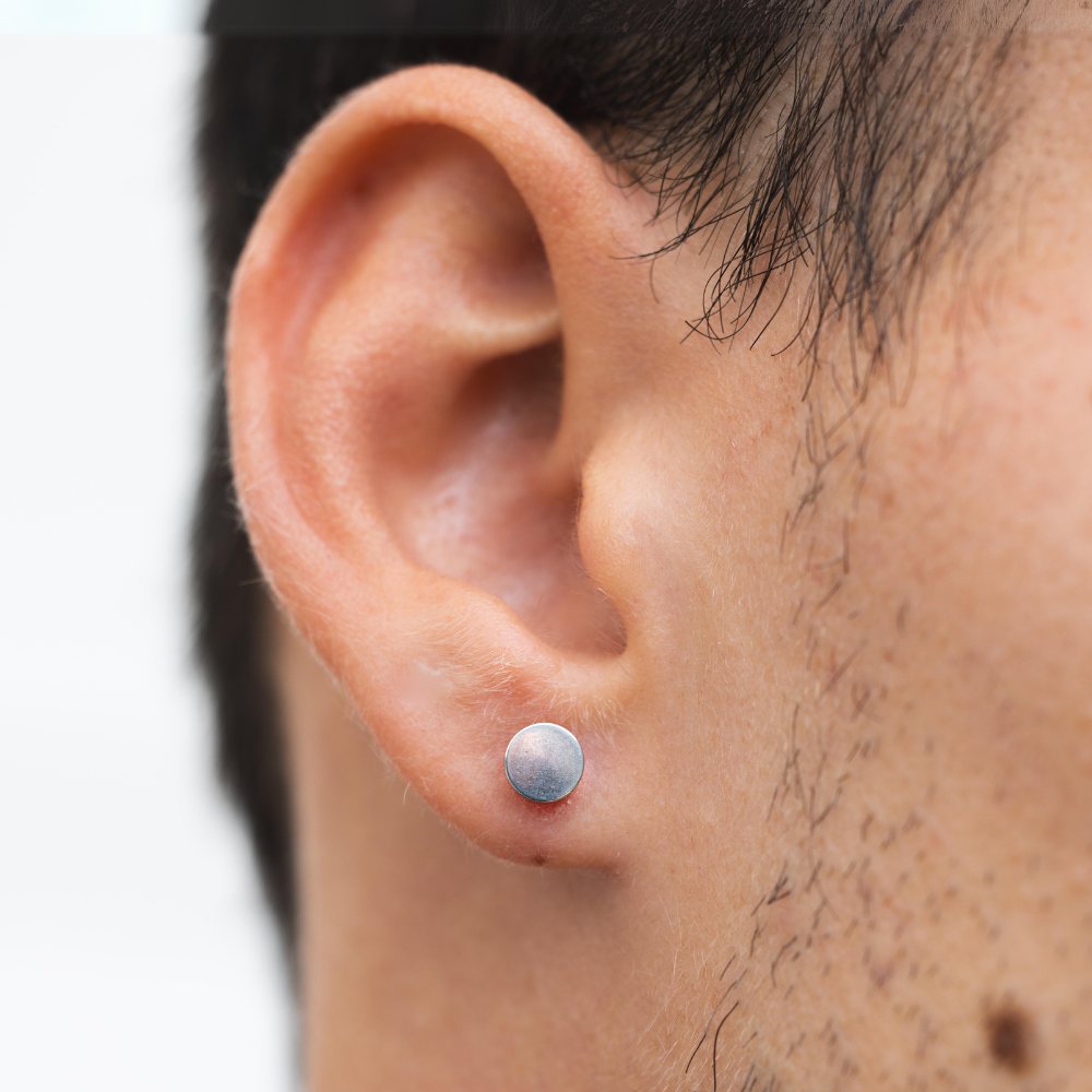 6mm Men's Jewelry Earrings Silver 6mm Stud Earrings Mens Stud