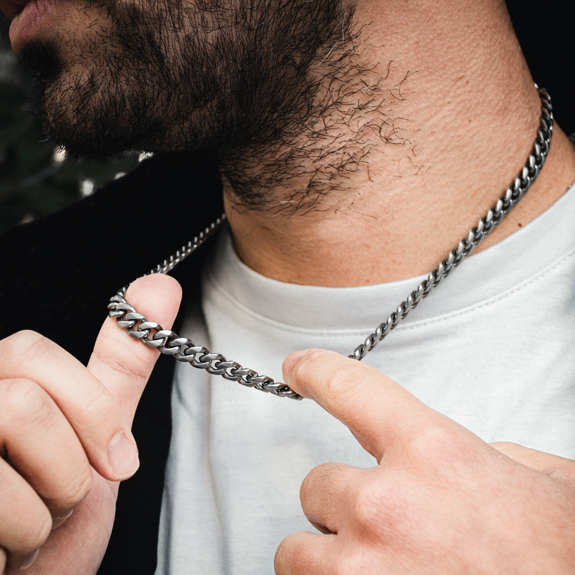 Thick Silver Matte Cuban Chain (8MM) - Mens Necklace By Twistedpendant