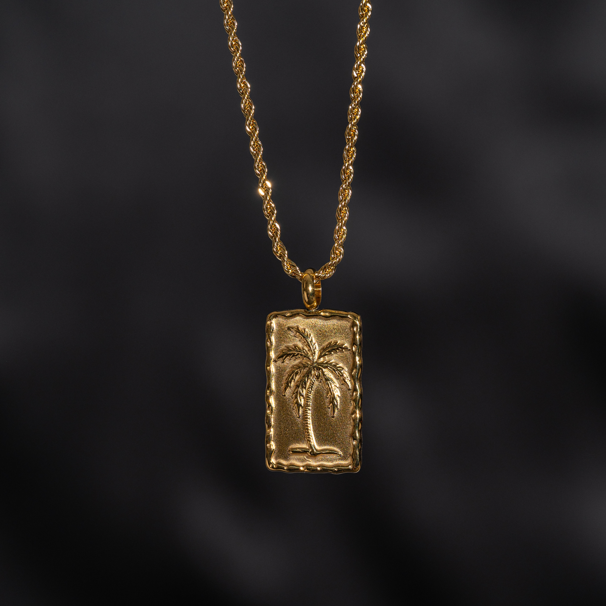 Gold Palm Tree Pendant Necklace - Men's Gold Necklaces | Twistedpendant