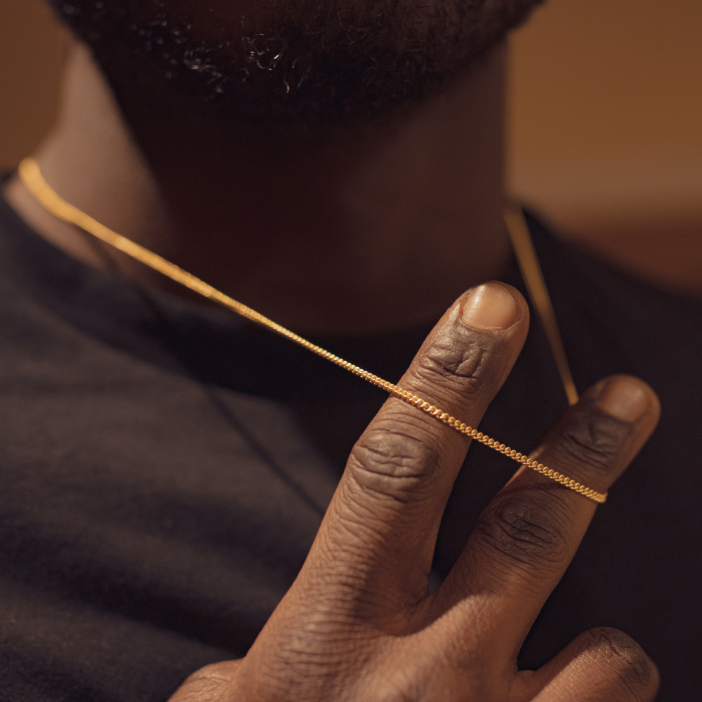18K Gold Connell Chain (2MM) - Men's Thin Gold Chain | Twistedpendant