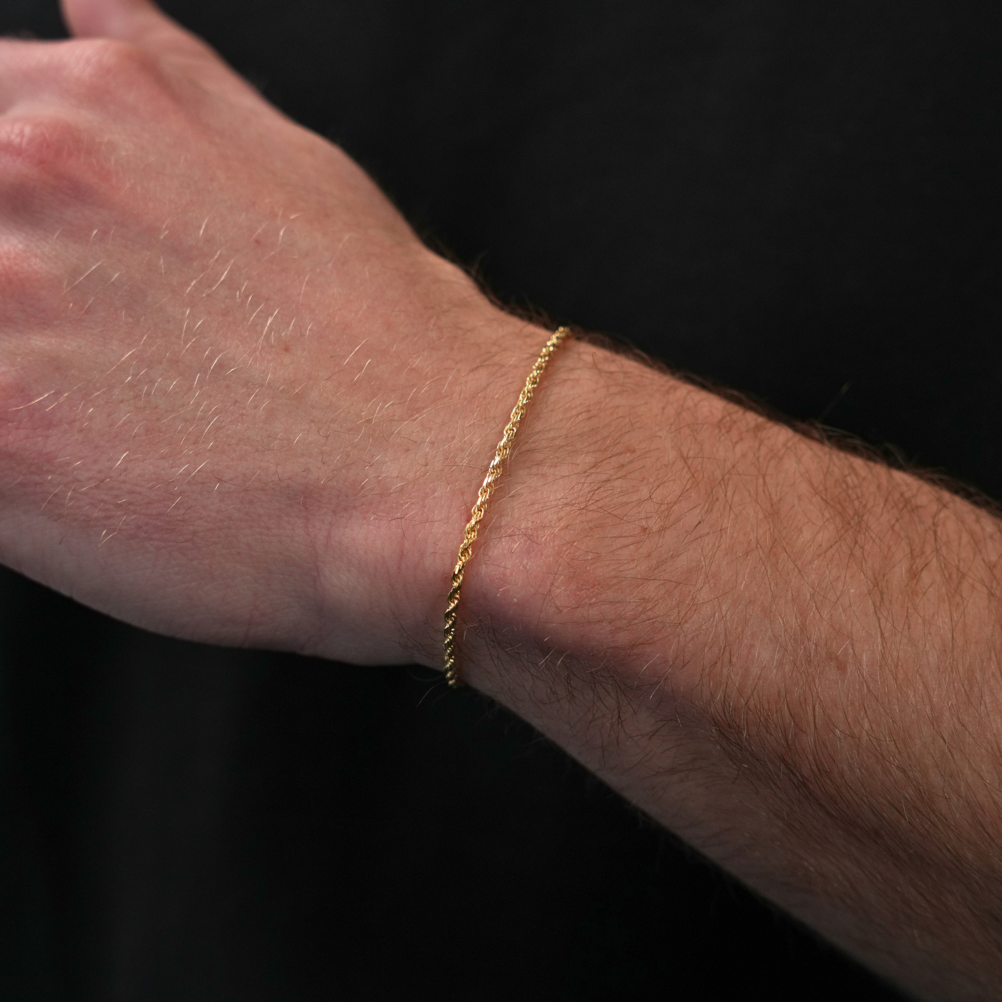 Gold Plated Twisted Rope Bracelet For Men - By Twistedpendant