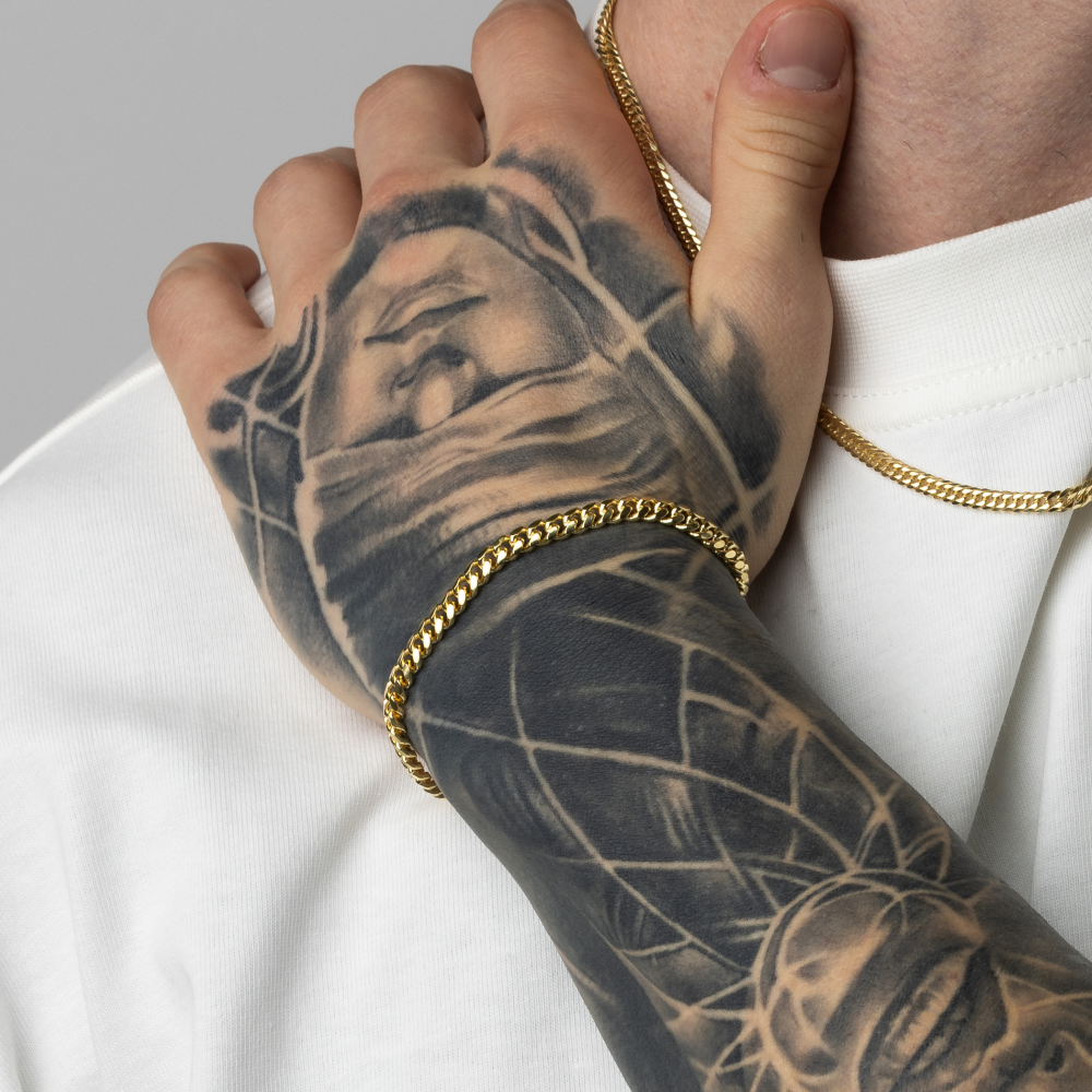 23K Gold Plated Miami Cuban Bracelet Men | By Twistedpendant