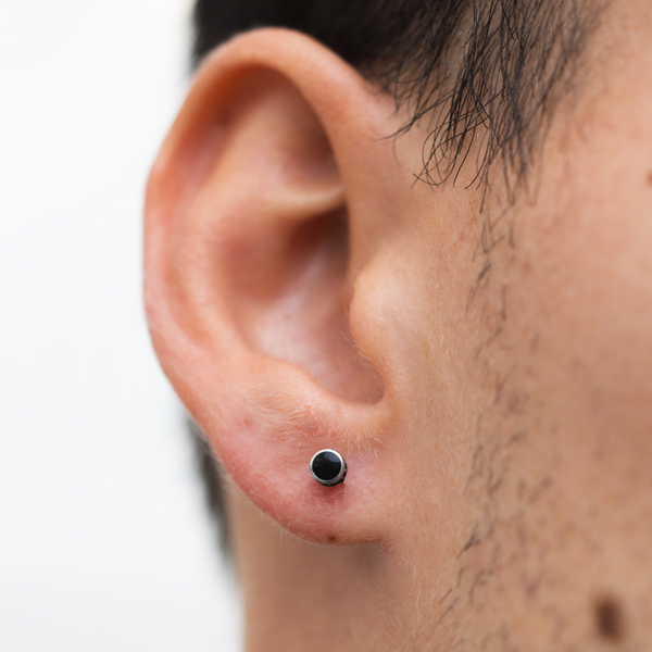 Small Greek Patterned Stud Earring -  Mens Earrings | Twistedpendant