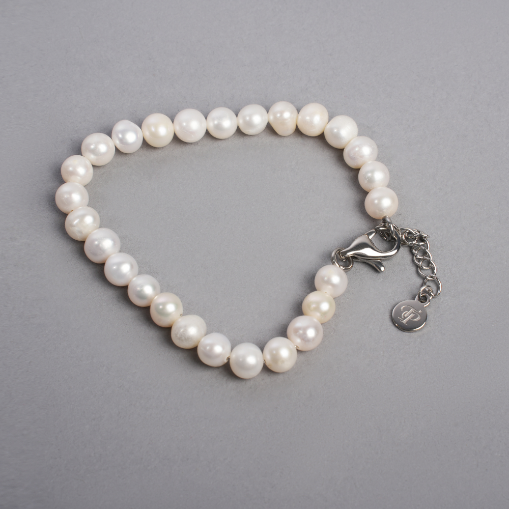 Freshwater Pearl Bracelet Chain (6MM) - Men's Pearl Bracelet | Twistedpendant