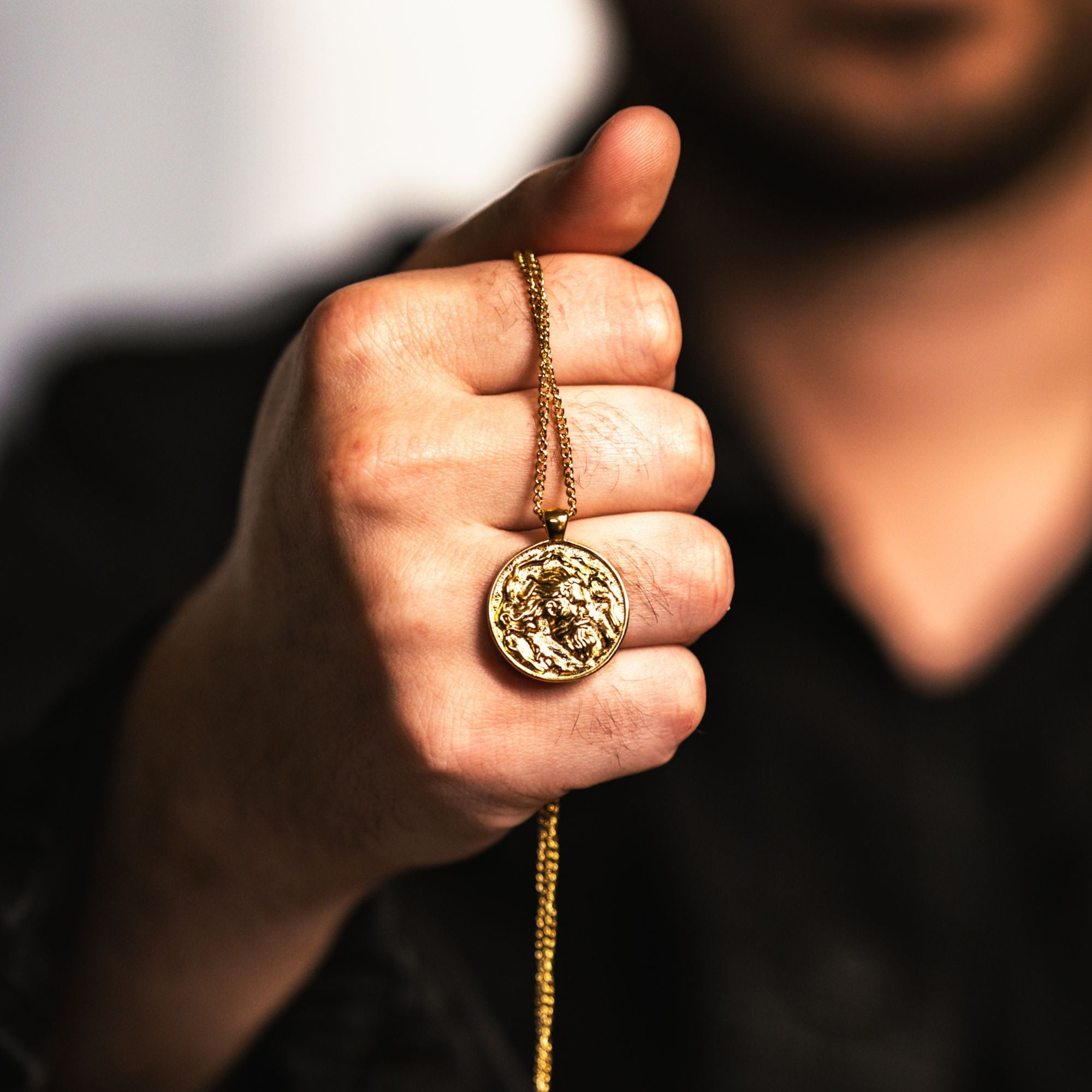 Zeus Greek God Pendant - Mens Gold Necklaces By Twistedpendant